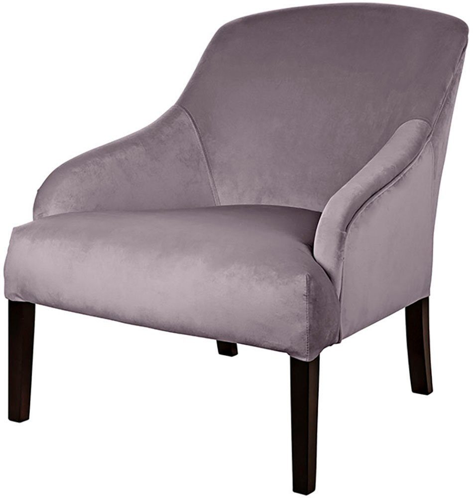 Fink Loungesessel Sessel, mit schmalen Armlehnen, massive Holzbeine in Buche schwarz rosa | rose | rose