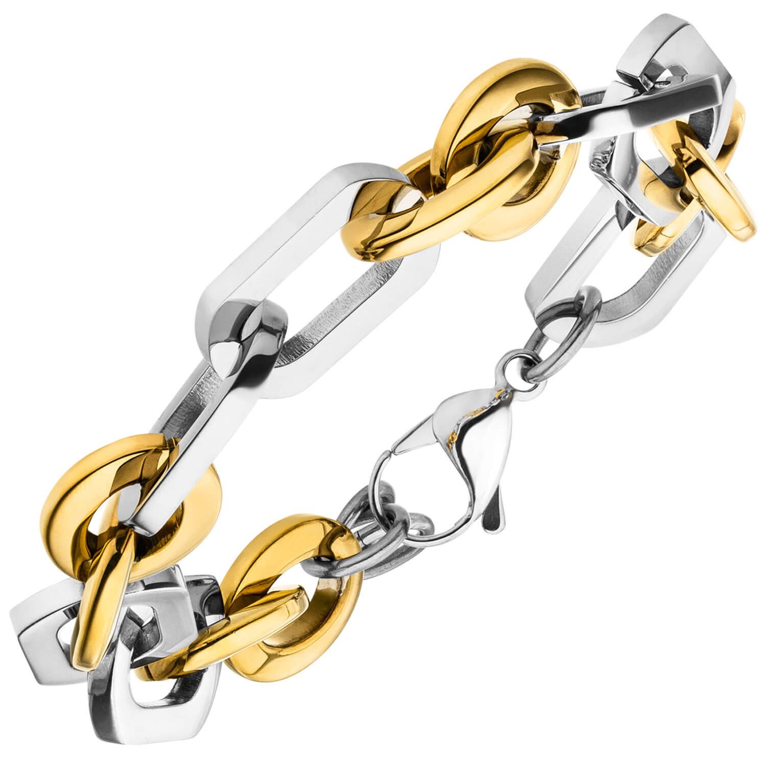 Edelstahlarmband 13,7mm Armband aus Edelstahl in Goldfarbe 20-22cm