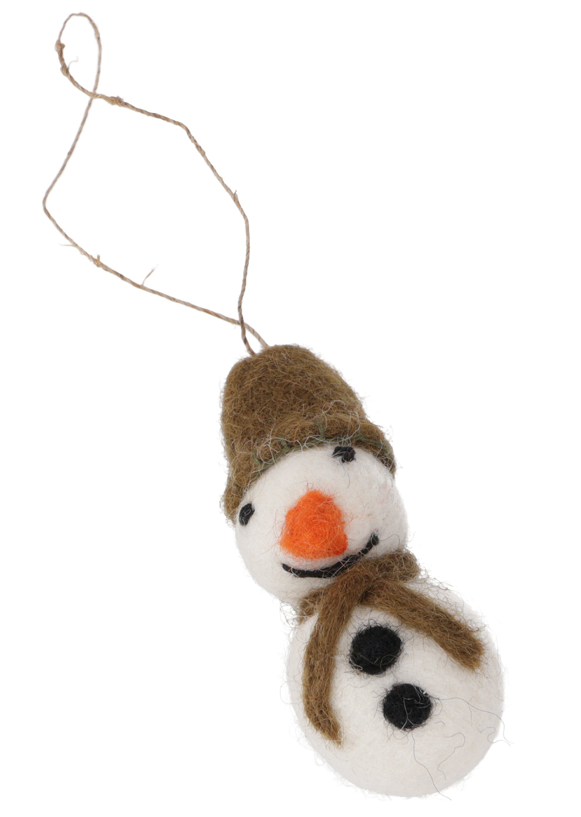 Filz,.. Filzfigur Schneemann, 5 Guru-Shop Baumbehang Farben aus Christbaumschmuck grün-in