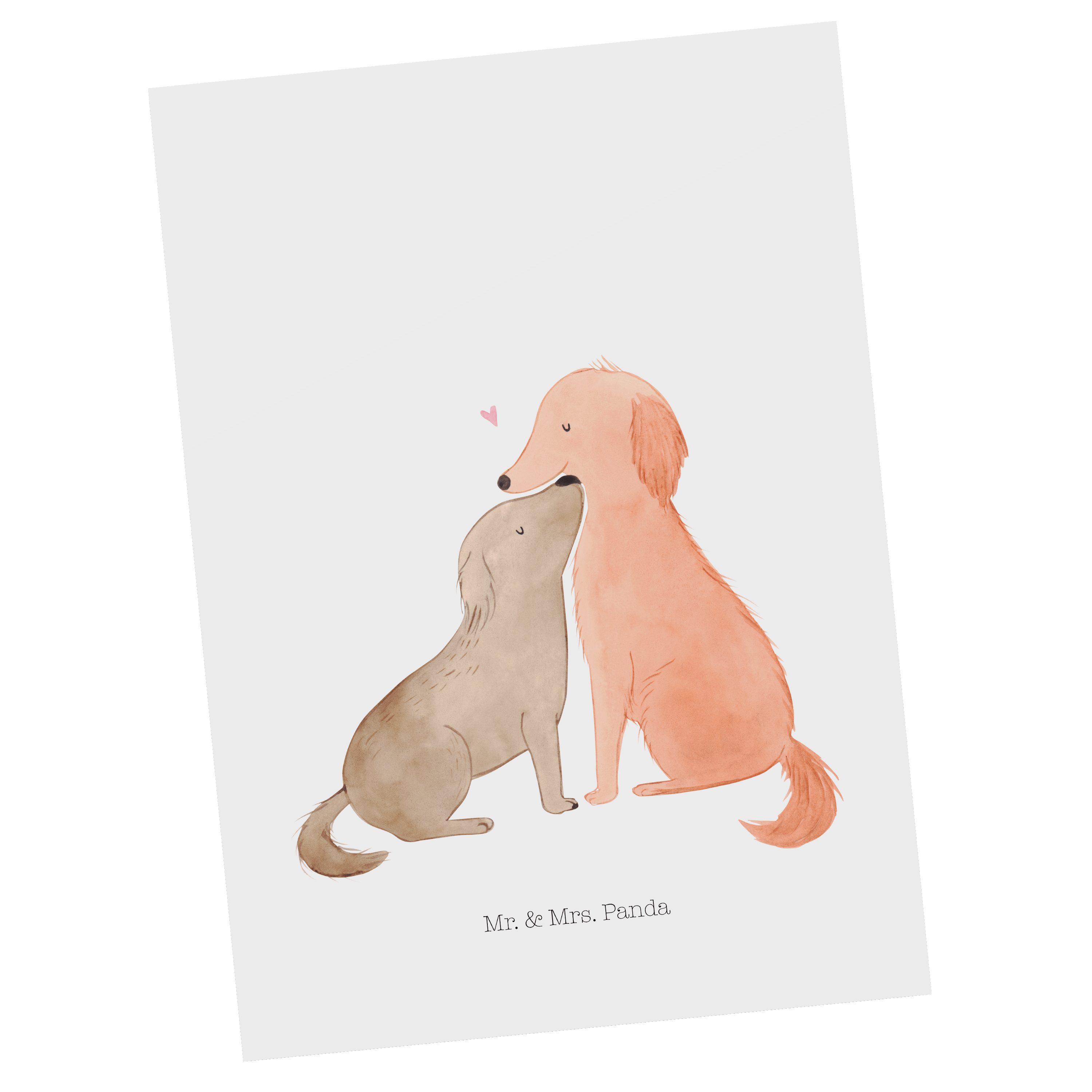 Mr. & Mrs. Panda Postkarte Hunde Liebe - Weiß - Geschenk, Ansichtskarte, Vertrauen, Karte, Vierb
