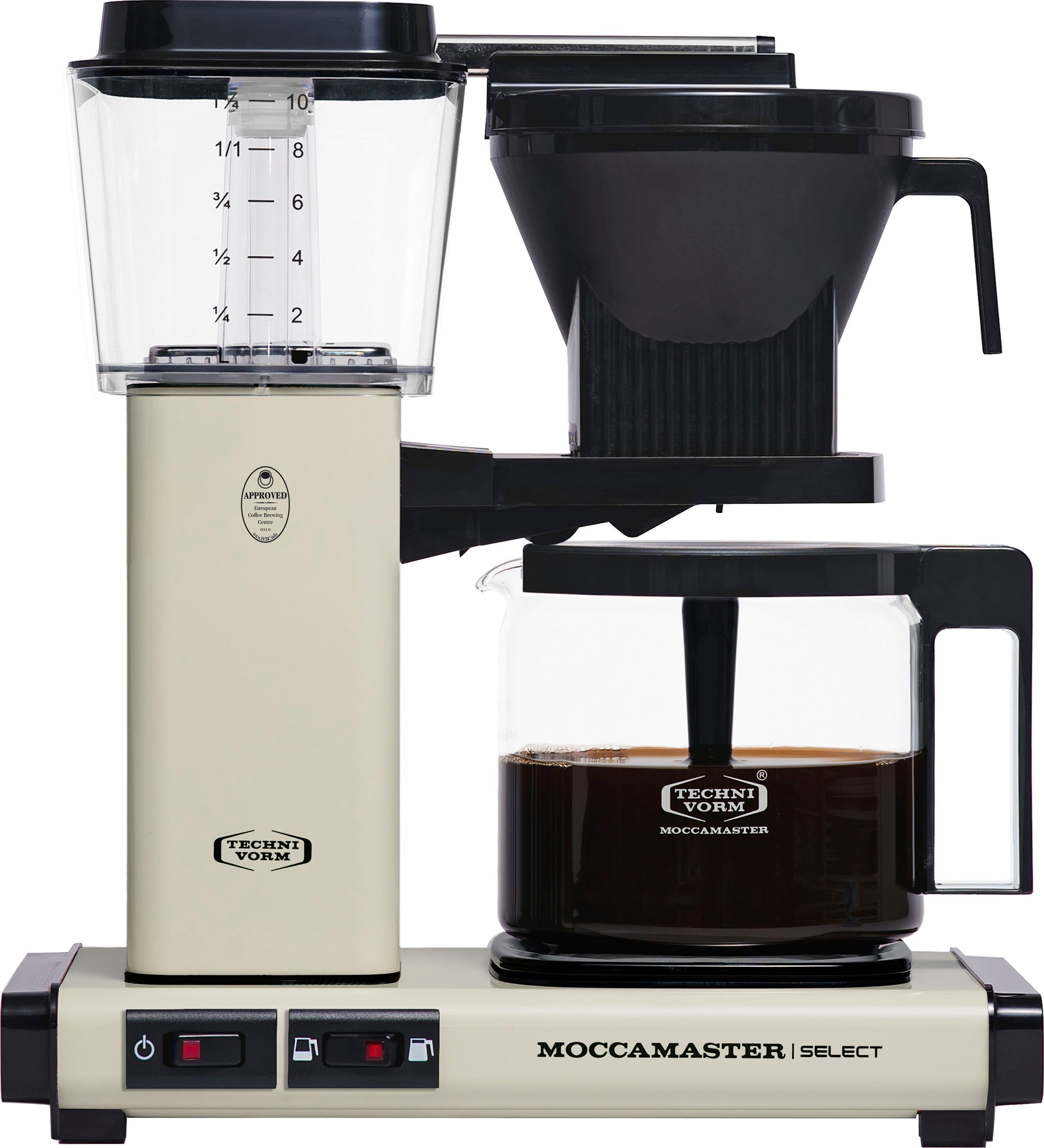 Moccamaster Filterkaffeemaschine KBG Select off-white, 1,25l Kaffeekanne, Papierfilter 1x4 Off White