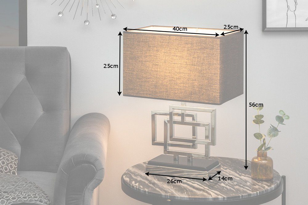 riess-ambiente Tischleuchte ATLANTIS Design Modern Leuchtmittel, ohne silber, 56cm