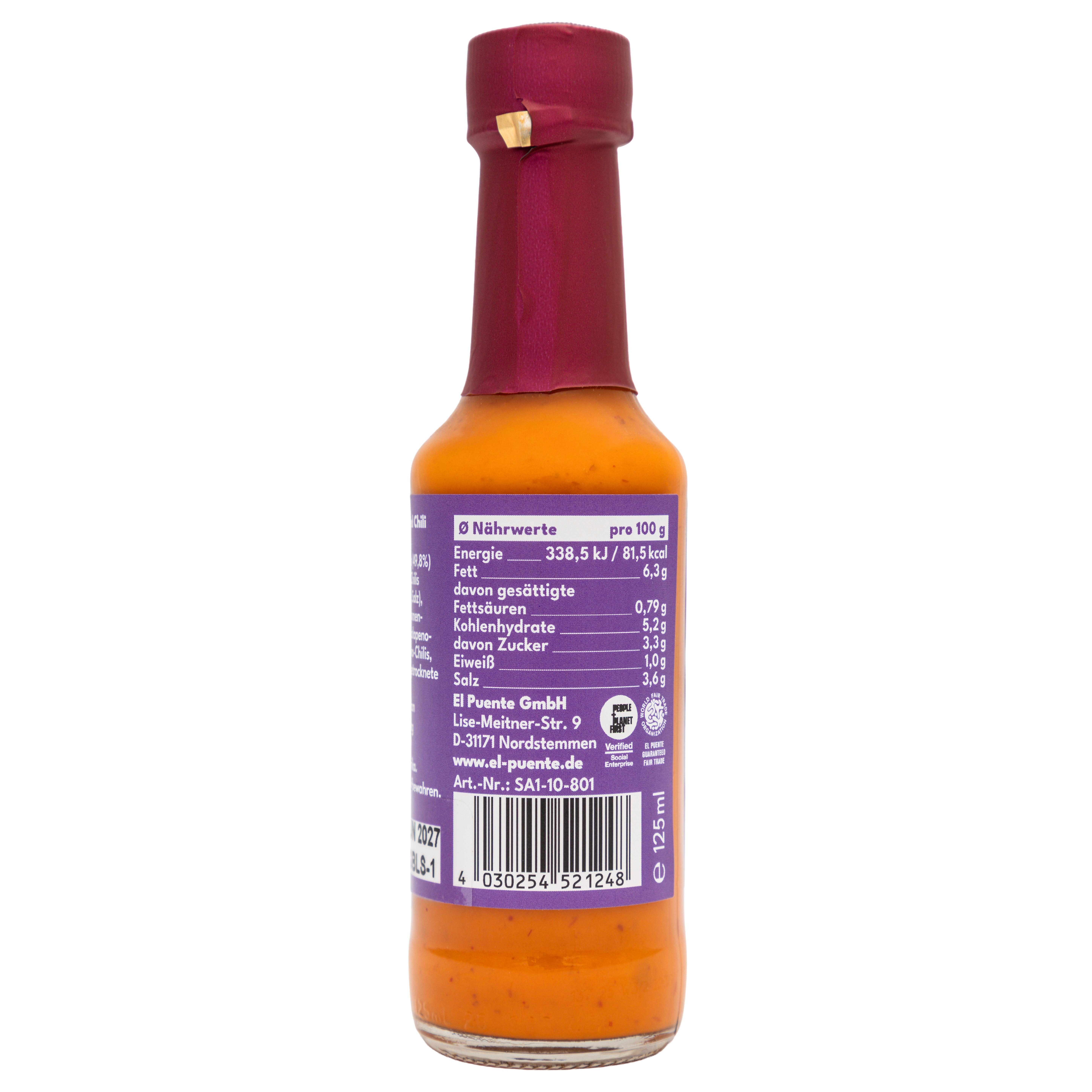 El Puente Grillsauce Chili Love Sauce - Fermented, Fair Trade, Vegan, Glutenfrei, Handmade