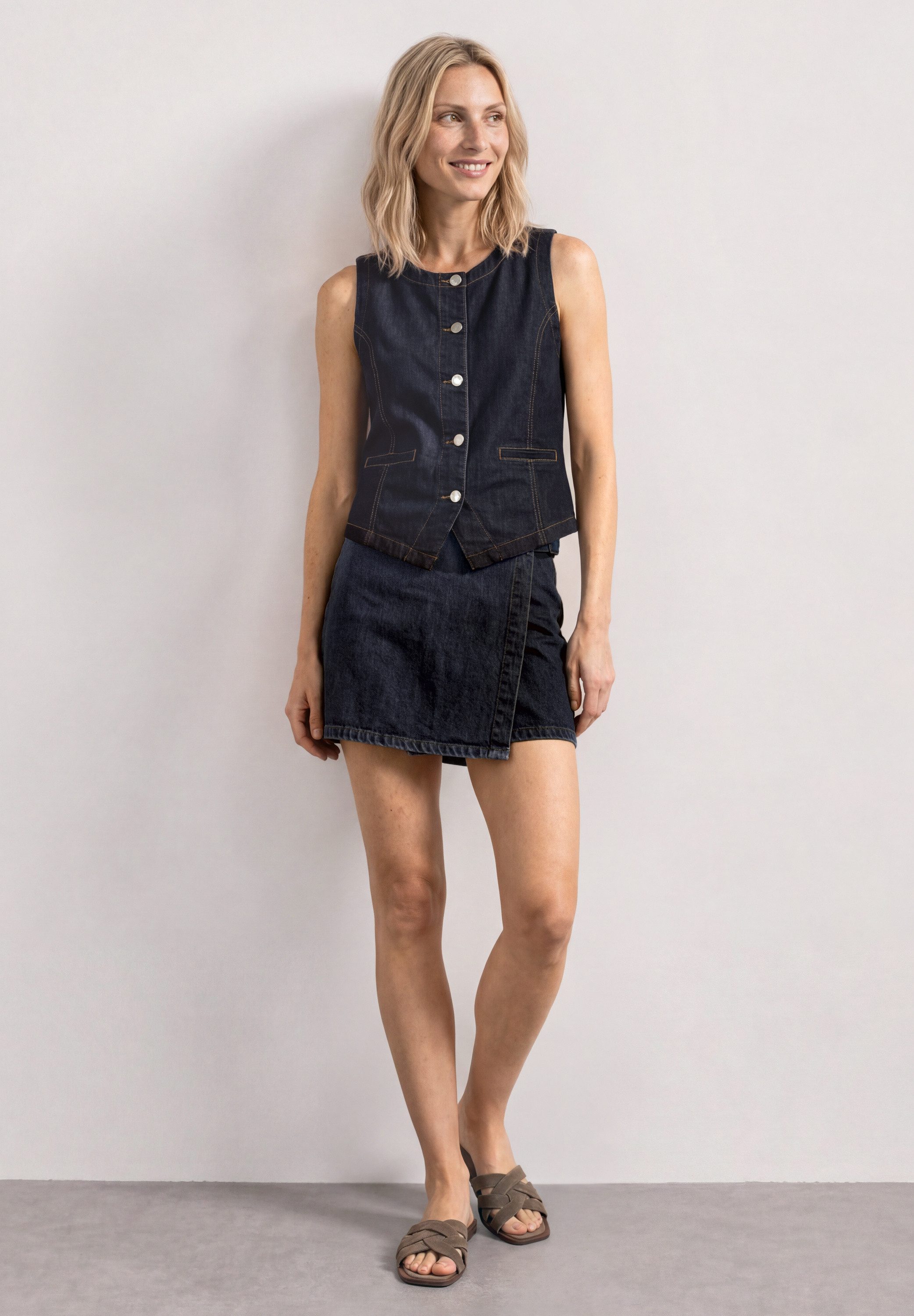 STREET ONE Jeansweste in Denim-Optik