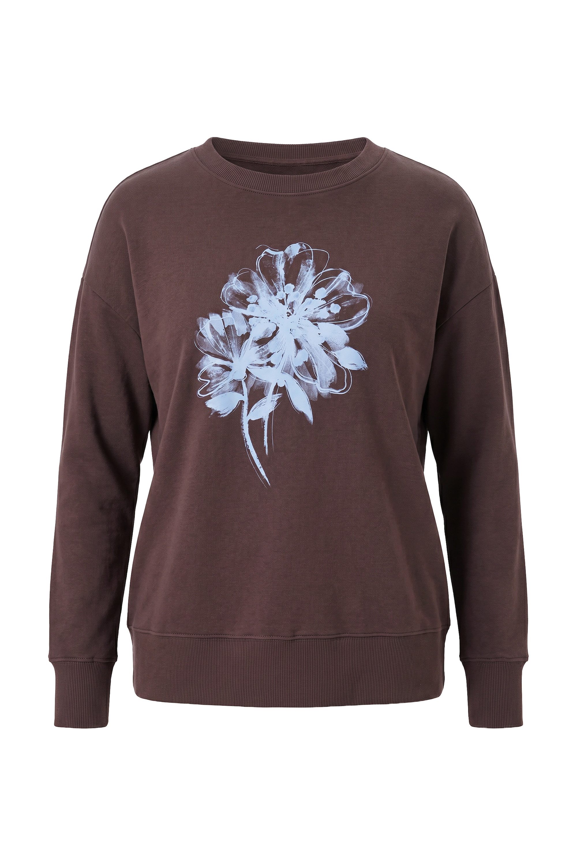 MIAMODA Sweatshirt Sweatshirt Loose Fit Blume mit Pailletten – Bild 2 von 3