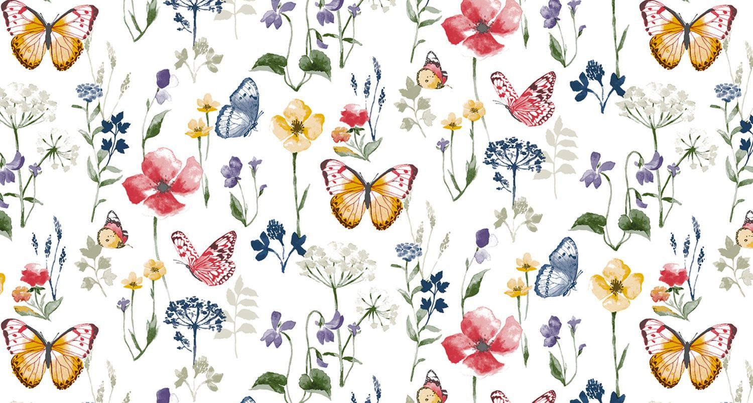 texpot Tischdecke Wachstuch Schmetterlinge Frühling Blumen abwischbar (1-tlg)