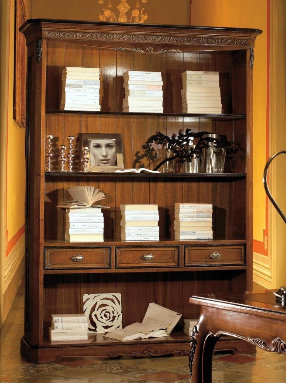 JVmoebel Bücherregal, Büro Bücherregal Holz Bücherregal mit Schubladen Design Arbeitszimmer