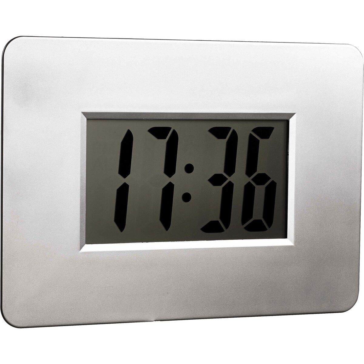 ALCO Uhr LCD-Uhr Kunststoff 30x21x1,8cm silber