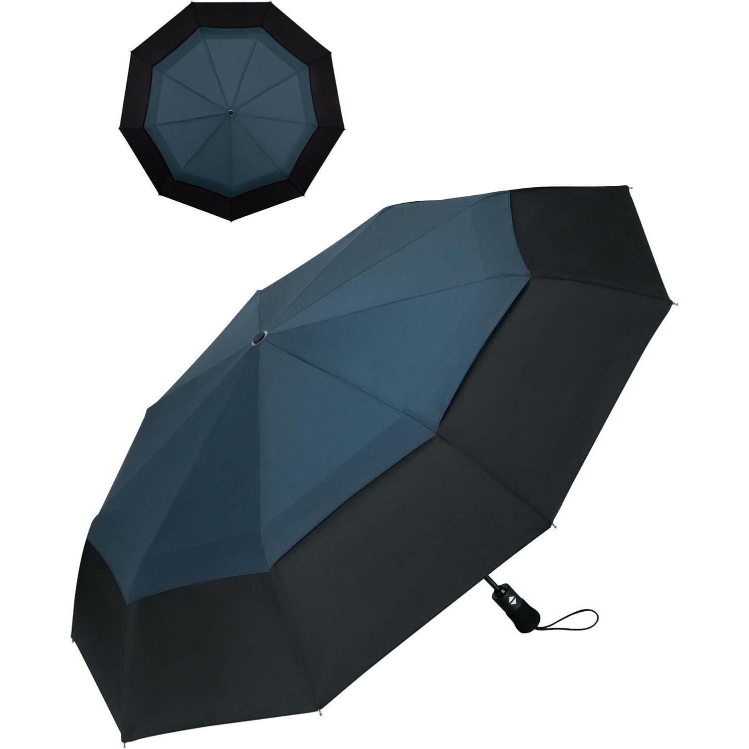 Taschenregenschirm Regenschirm Taschenschirm Automatik sturmfest 102 cm Blau