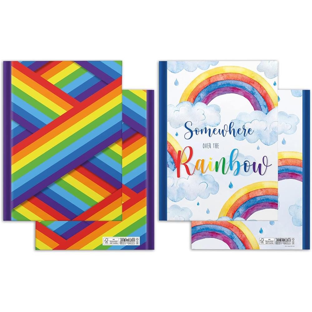 RNK Verlag Notizbuch Rainbow DIN A4 Hardcover blanko 4er Set 96 Blatt
