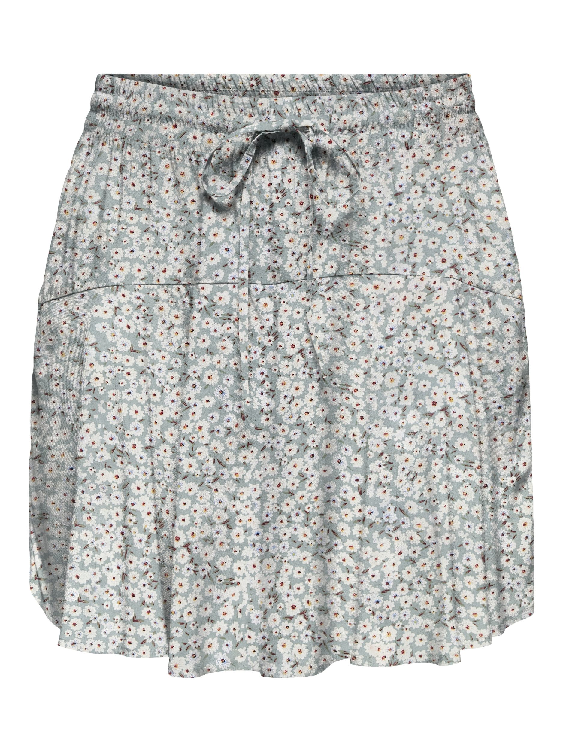 ONLY A-Linien-Rock ONLNALA SKORT WVN NOOS, Gray Mist/FLOWER