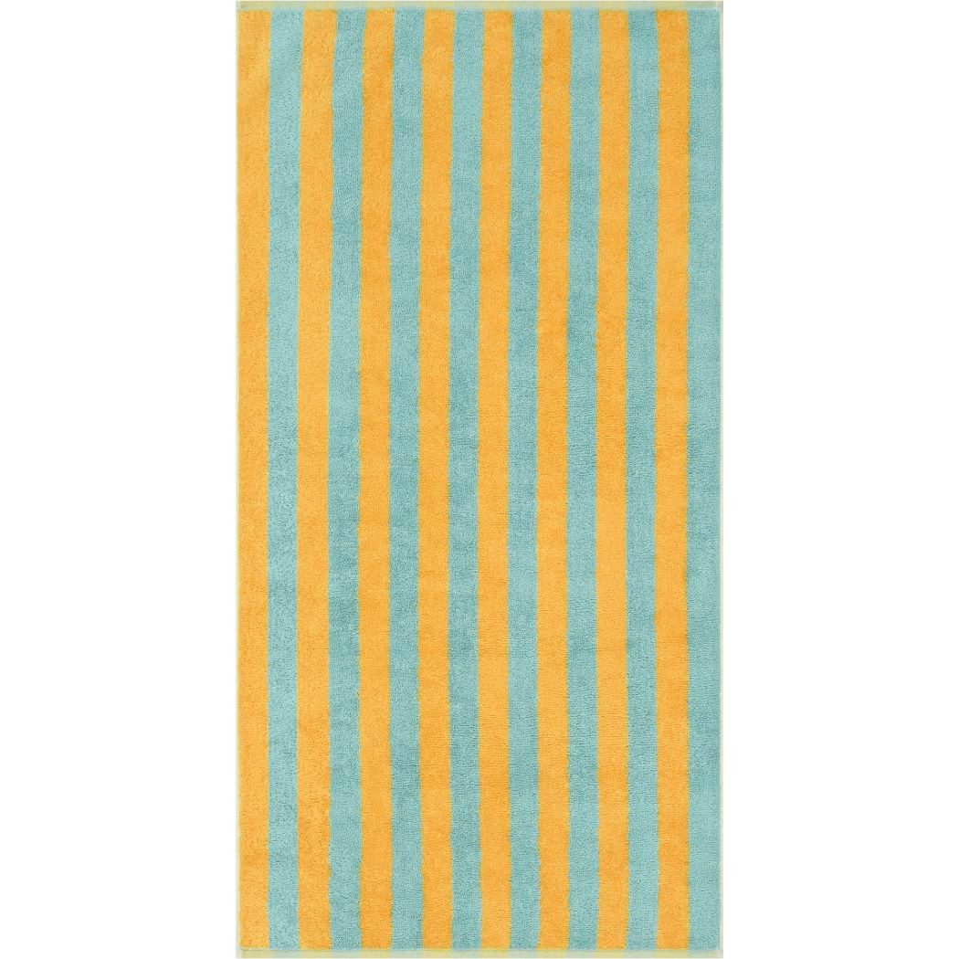 Cawö Handtuch Cawö Handtücher Bold Streifen mint/gelb, 100% Baumwolle