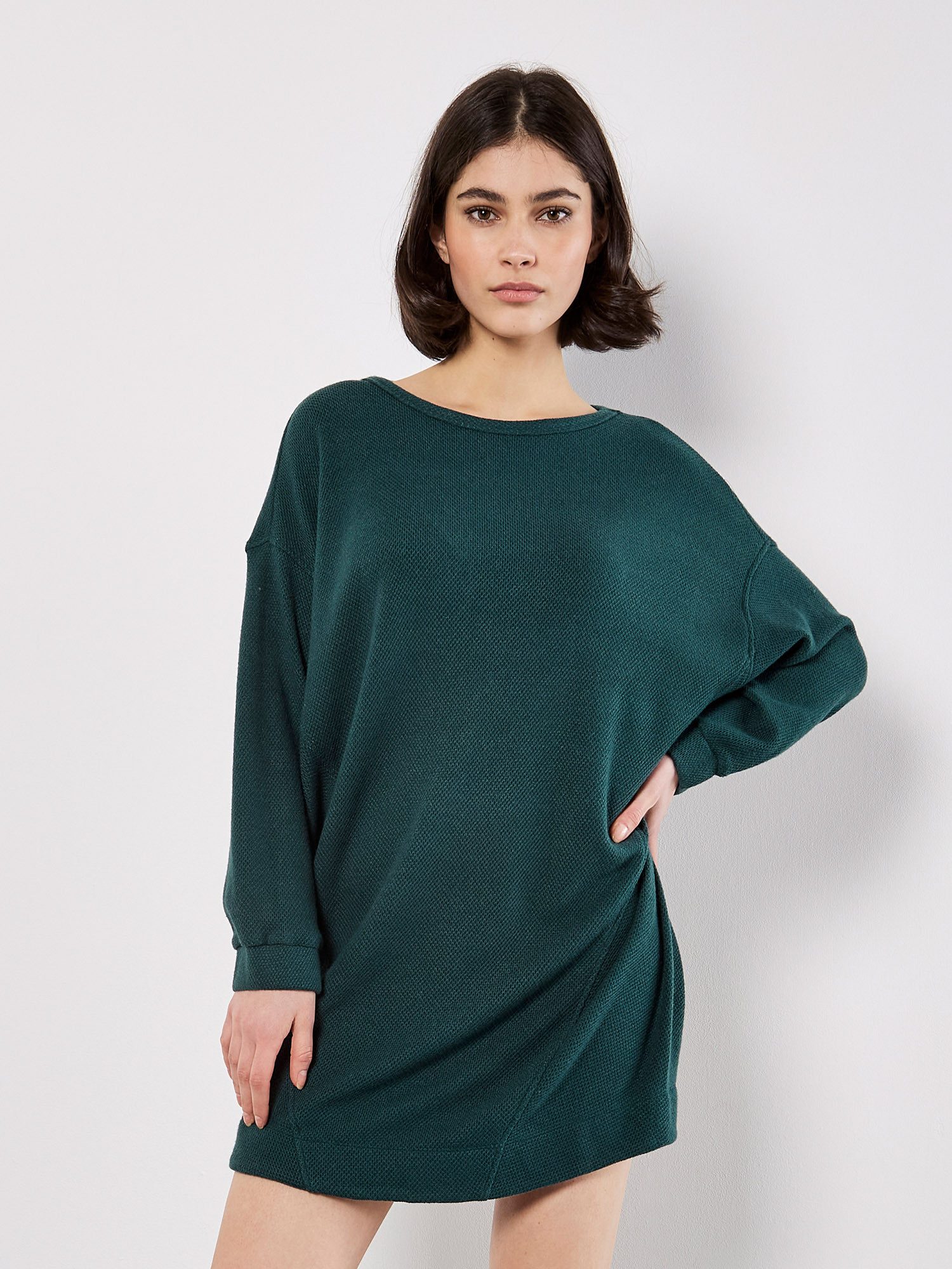 Apricot Minikleid Strickkleid, mit markanten Nähten günstig online kaufen