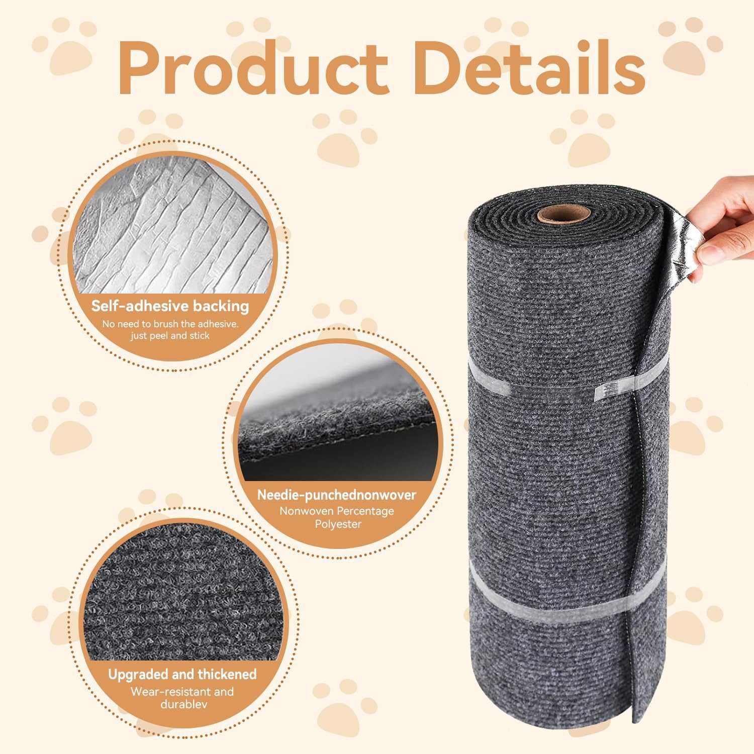 Refined Living Kratzmatte Selbstklebend Katzenkratzmatte 40x200cm 2-tlg., DIY Kratzbretter Katze, (Kratzteppich (Kratzmatte Sofa, Katzen Möbel Schutz, DIY Kratzpad, DIY Kratzbretter Katze Wand, Kratzschutzmatte, Katzenteppich, Krallenpflege, Kratzmatte Katze Wand, Kratzmatte Selbstklebend, Kratzschutz für Sofa, Stühle, Tische, Betten, Möbel & Wand, 2-tlg., Katzenfreundlich & Pflegend, Abziehbar,Einfach zu Reinigen), DIY Schneidbar,sicherer Halt,Wiederverwendbar,Kratzschutz,Katzenpflege