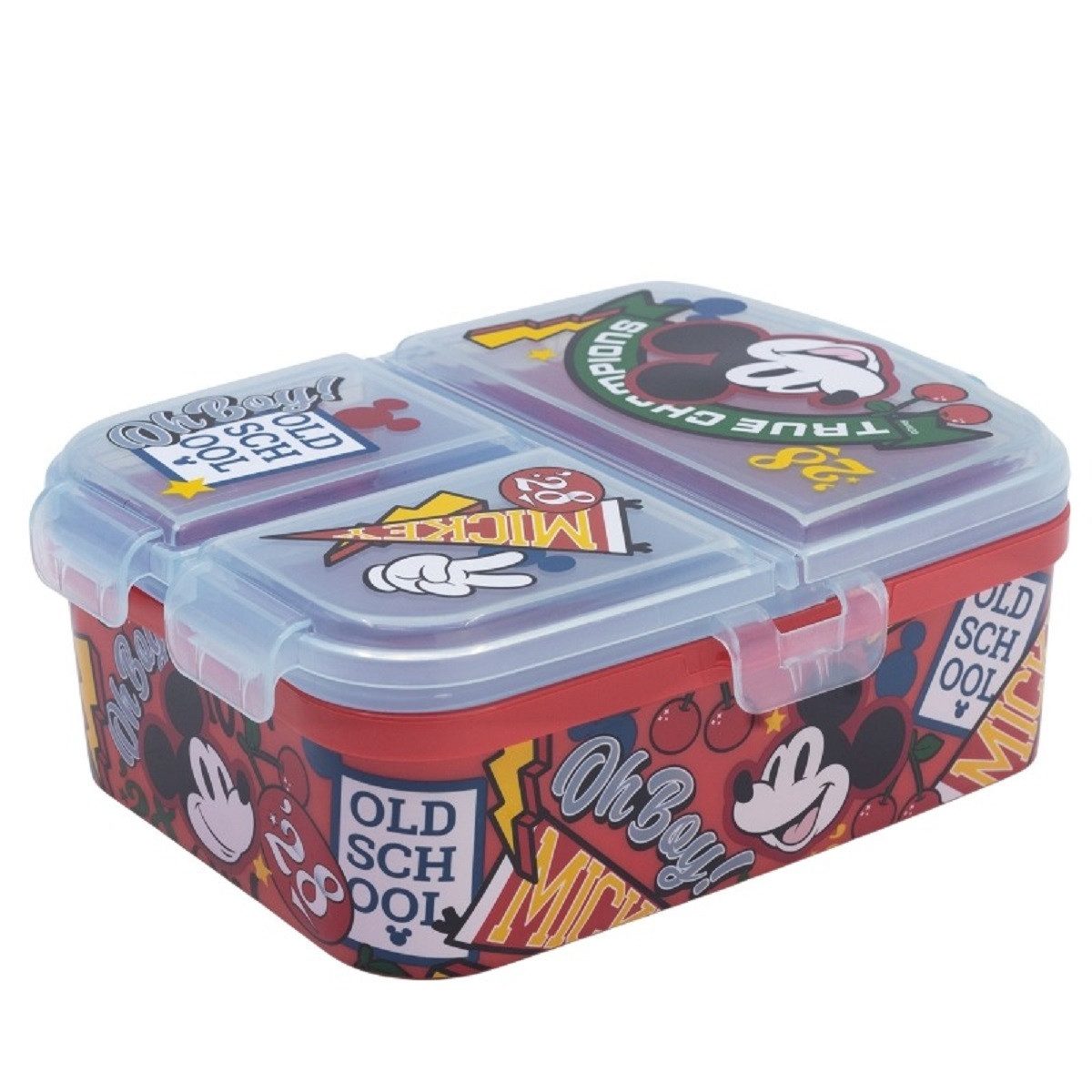 Stor Lunchbox Disney Mickey Mouse Brotdose XL Lunchbox 4 Fächern & tollem Design, (1x Brotdose), Brotdose
