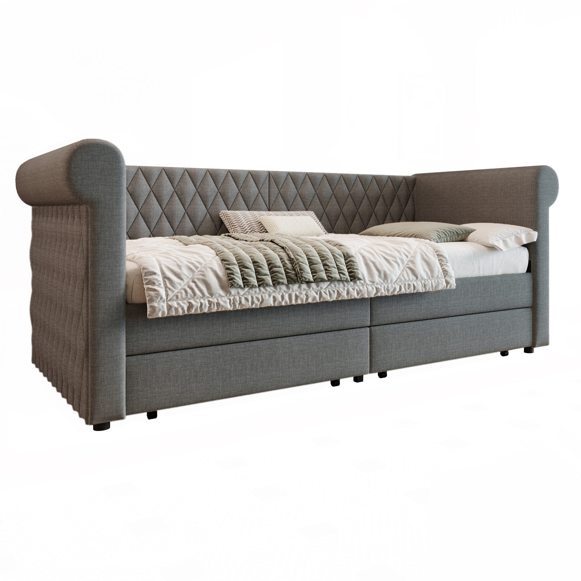 TavilaEcon Daybett Vintage Polsterbett mit 2 günstig online kaufen