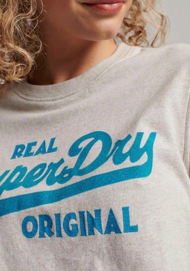 SCRIPTED Superdry TEE VL Oatmeal Rundhalsshirt Marl COLL