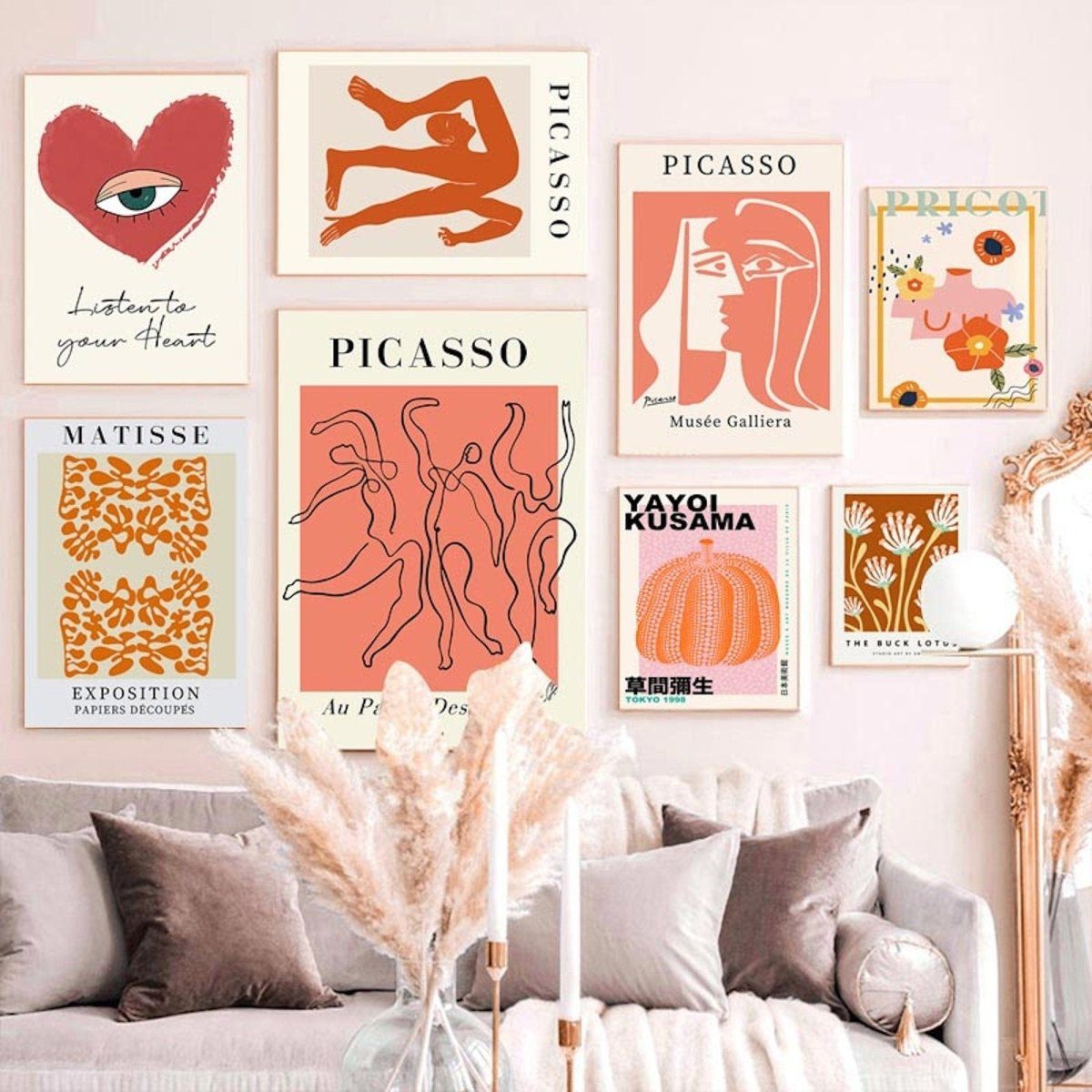 JUSTGOODMOOD Poster Picasso Abstrakt Wohnkultur Bilder Wohnzimmer Wandbilder Schlafzimmer, D (1 St)