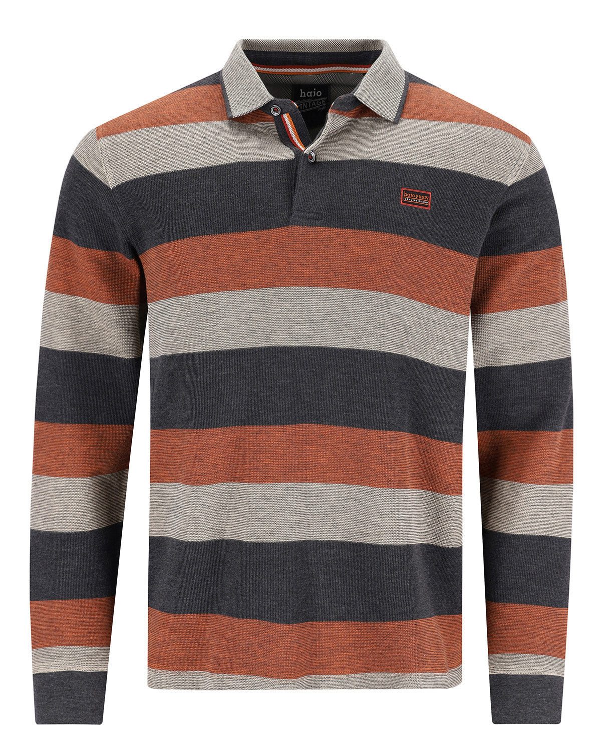 Hajo Langarm-Poloshirt Rugbyshirt mit Polokragen und Streifenverlauf günstig online kaufen