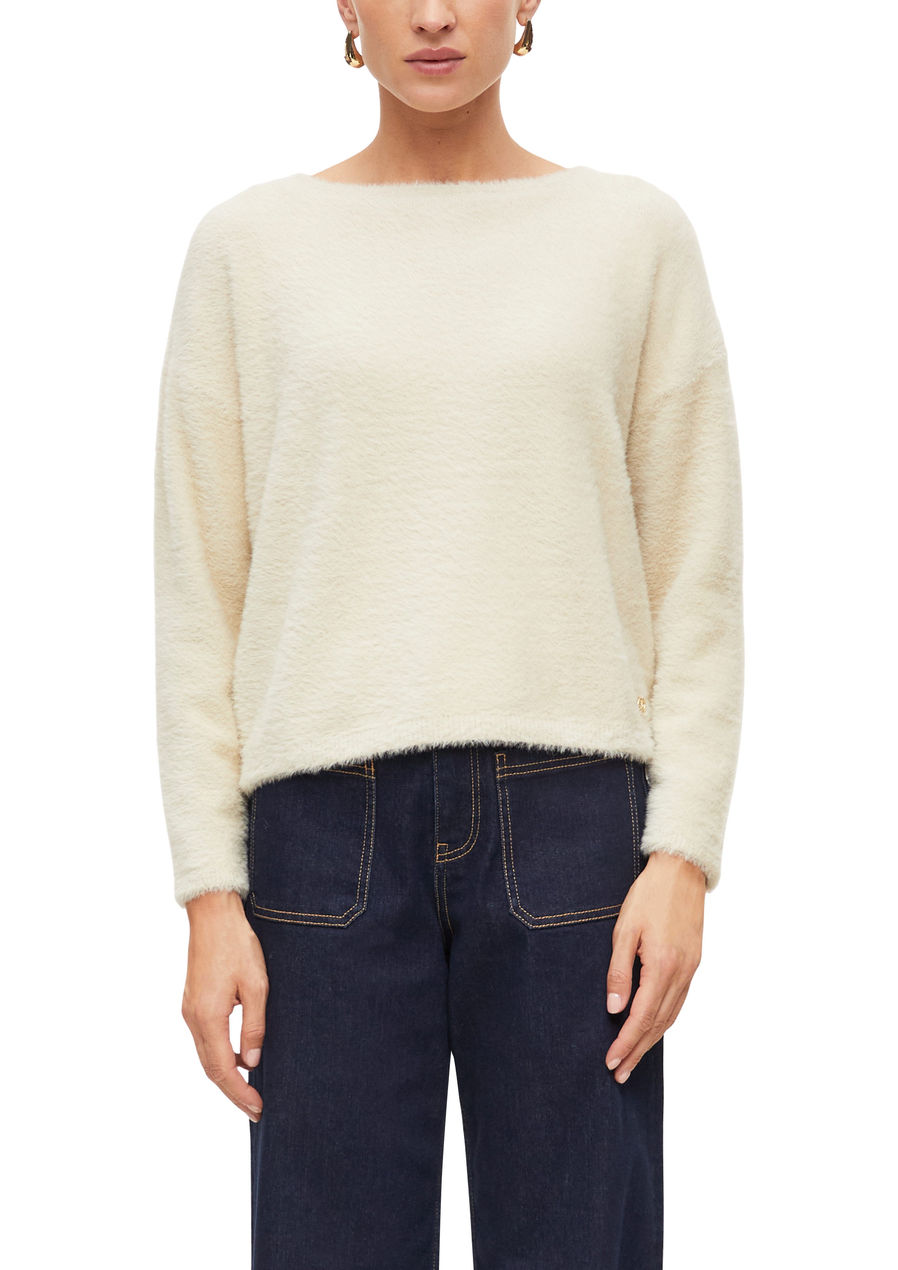 s.Oliver BLACK LABEL Strickpullover U-Boot-Ausschnitt, Regular Fit, Viskosemix