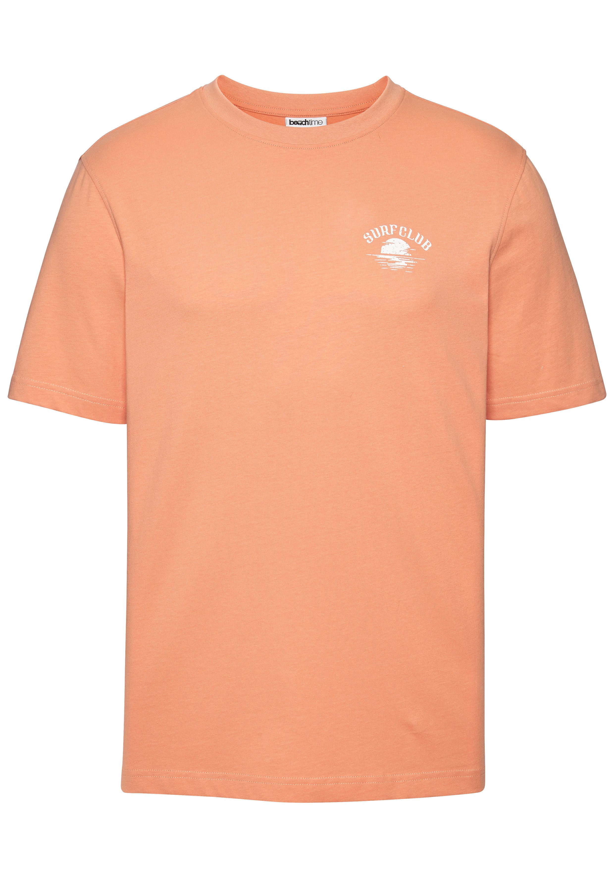 Beachtime T-Shirt, Printshirt Kurzarm, mit stylischem Print, Rundhalsausschnitt, aus Baumwolle. € 14,99