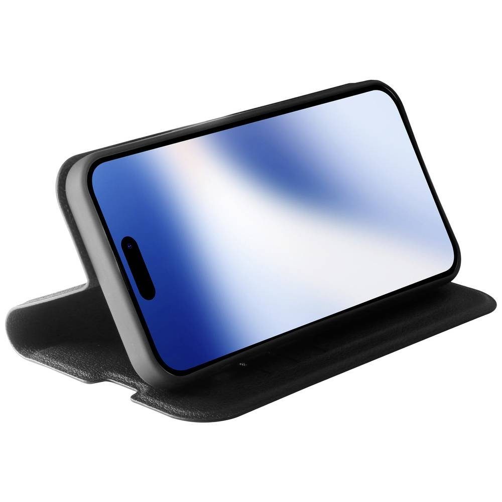 Vivanco Handyhülle Premium Wallet für iPhone 15, Spritzwasserfest, Staubdicht, Wasserabweisend, Standfunktion