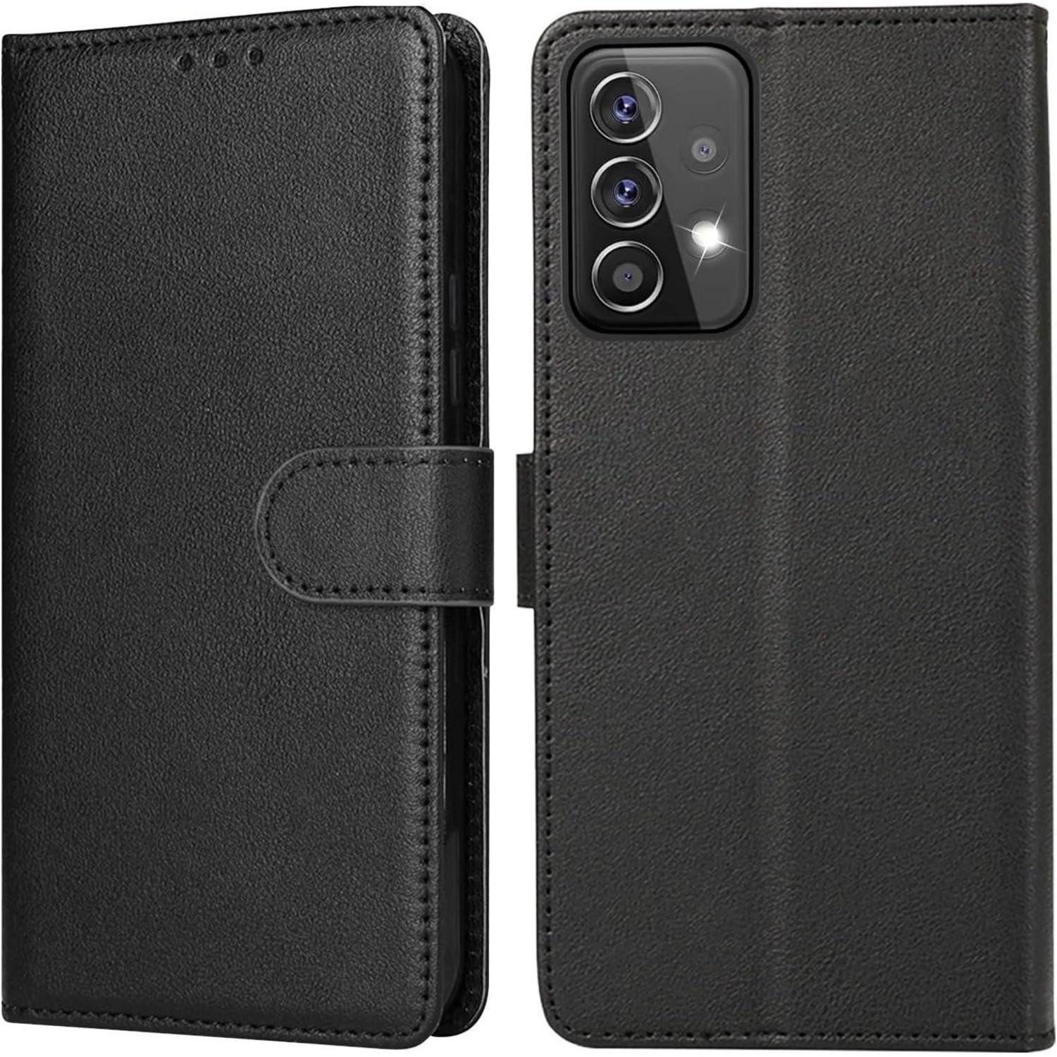 LuxusKollektion Flip Case Handyhülle Klapphülle Leder Wallet Samsung Galaxy A53 5G Schwarz