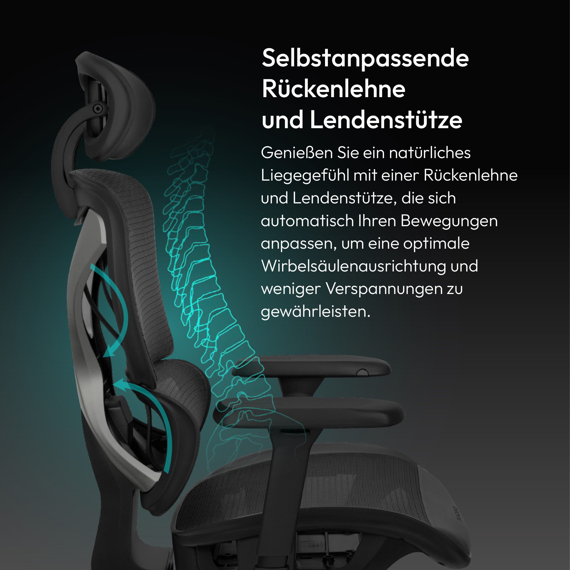 ThunderX3 Gaming-Stuhl ThunderX3 XTC Ergonomischer Bürostuhl, Mesh - schwarz