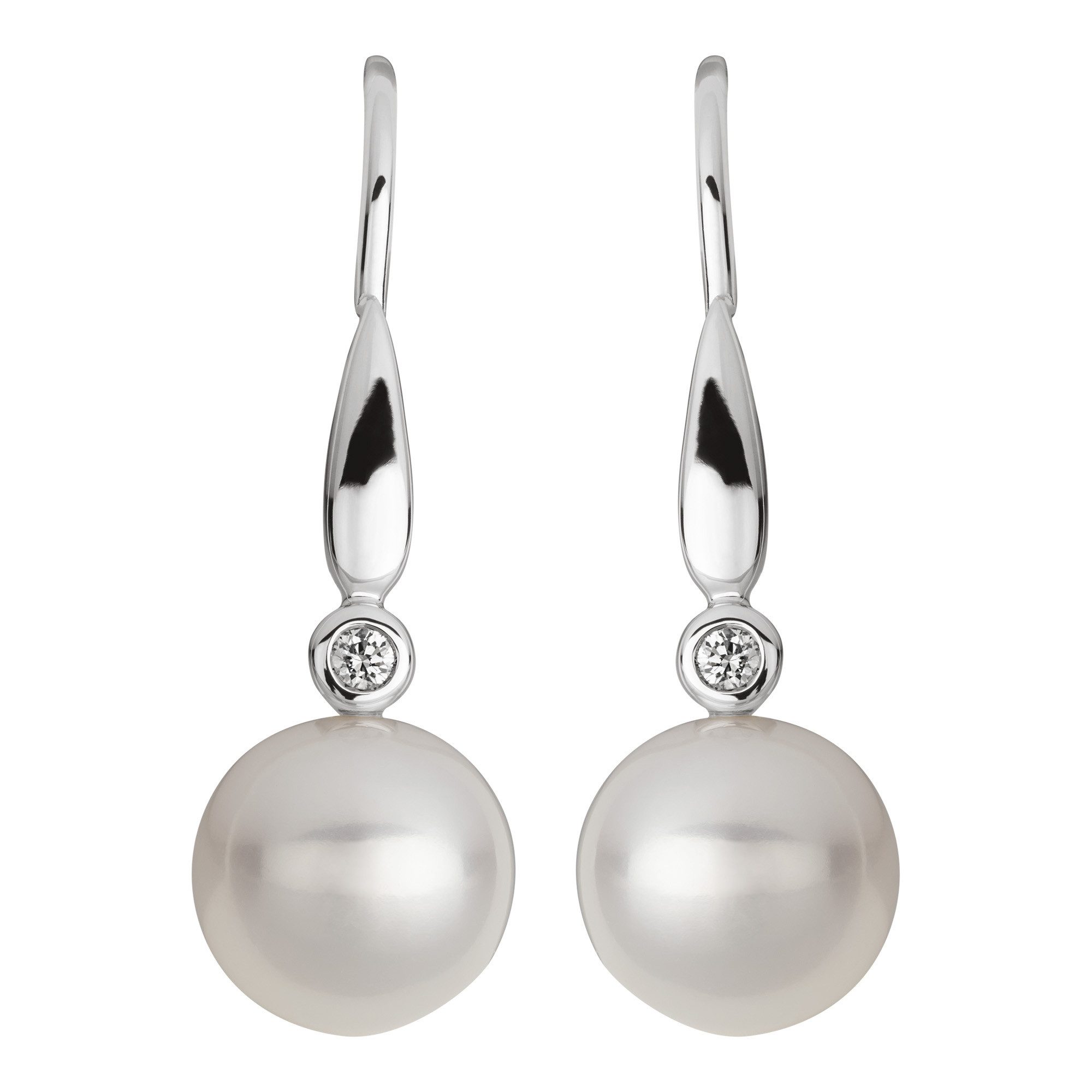 Orolino Paar Ohrhänger 585 Gold 2x Brillant 0,03ct. und Perle weiß 6,5-7mm günstig online kaufen