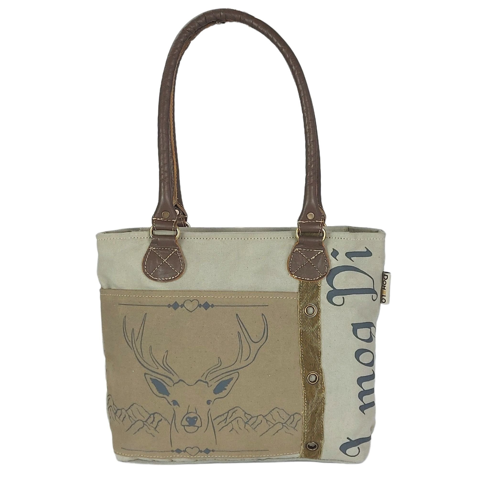 Domelo Trachtentasche Trachtentasche Canvas Handtasche Schultertasche mit Hirsch