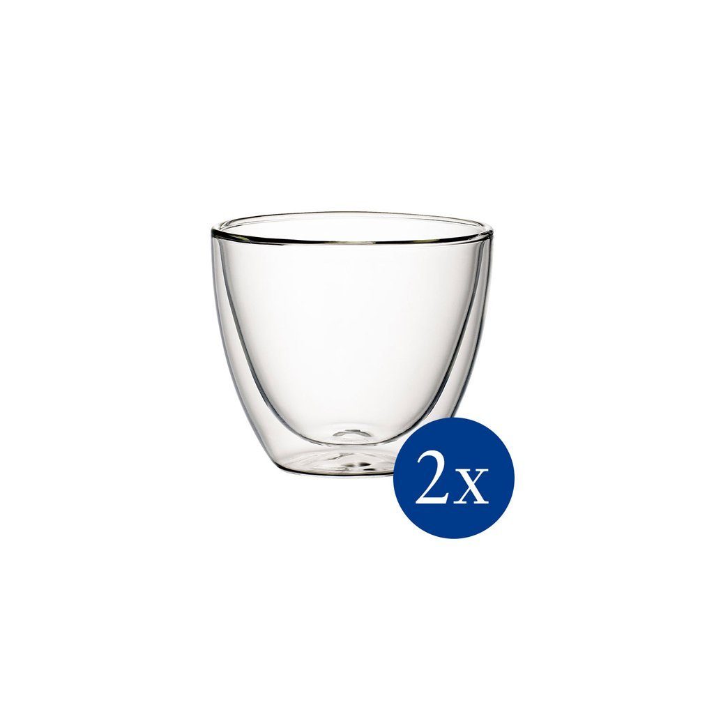 Becher aus L Villeroy & Boch Große, Glas, Becher kalte für oder Getränke Glas doppelwandige Teeglas 2er-Set, heiße