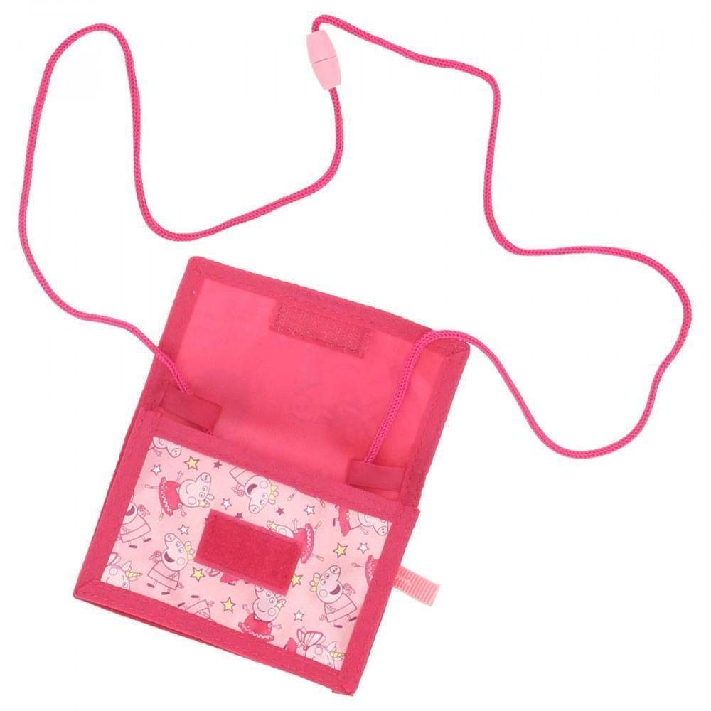 UNDERCOVER Geldbörse Peppa Pig Kinder-Geldbörse - Süße Rosa Geldtasche für kleine Fashionis, Umhänge- Band mit verstellbarer Größe