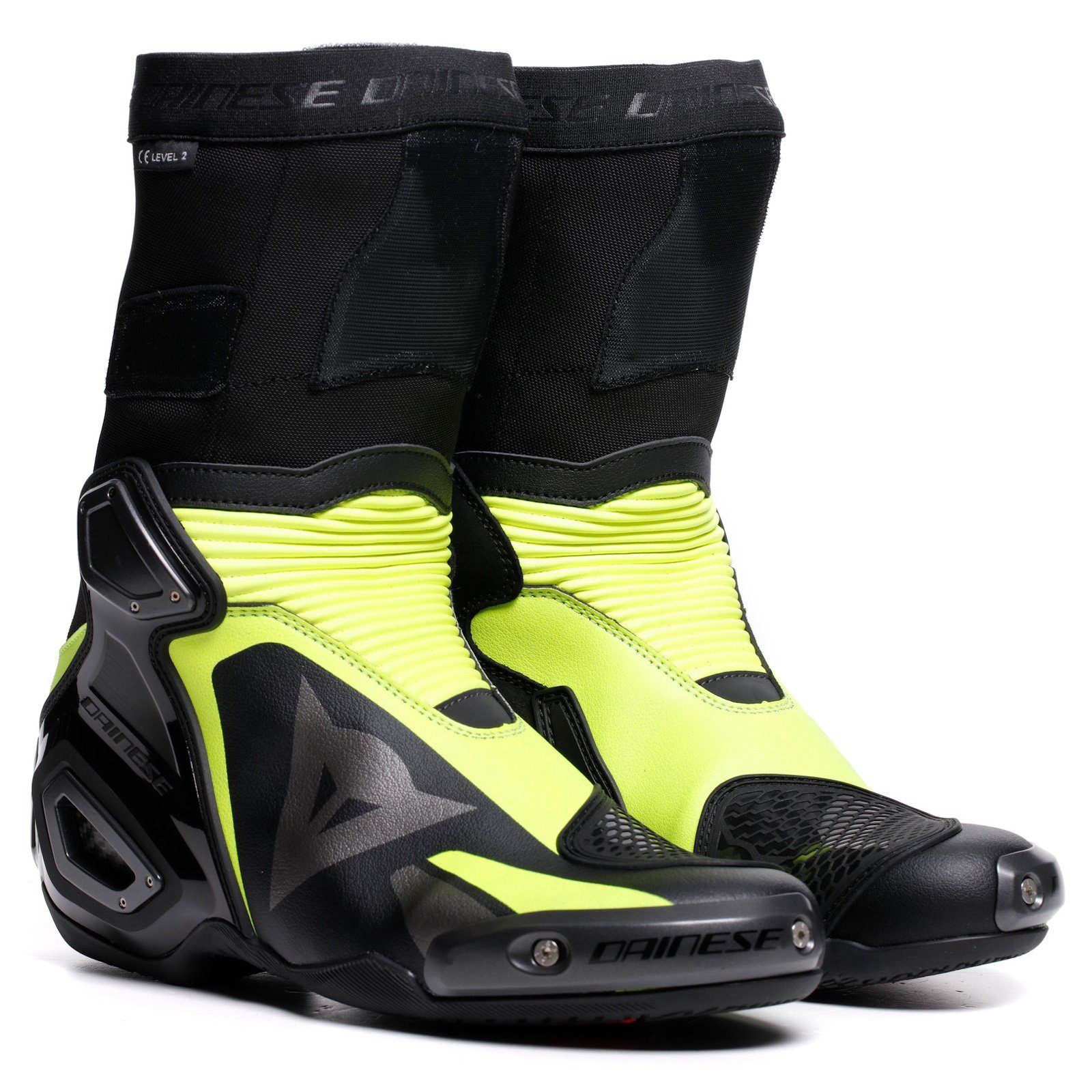 Dainese Dainese Axial 2 Motorradstiefel Herren schwarz / gelb-fluo Motorradstiefel (Packung, Antistatische und Öl- und Benzinfeste Sohle)