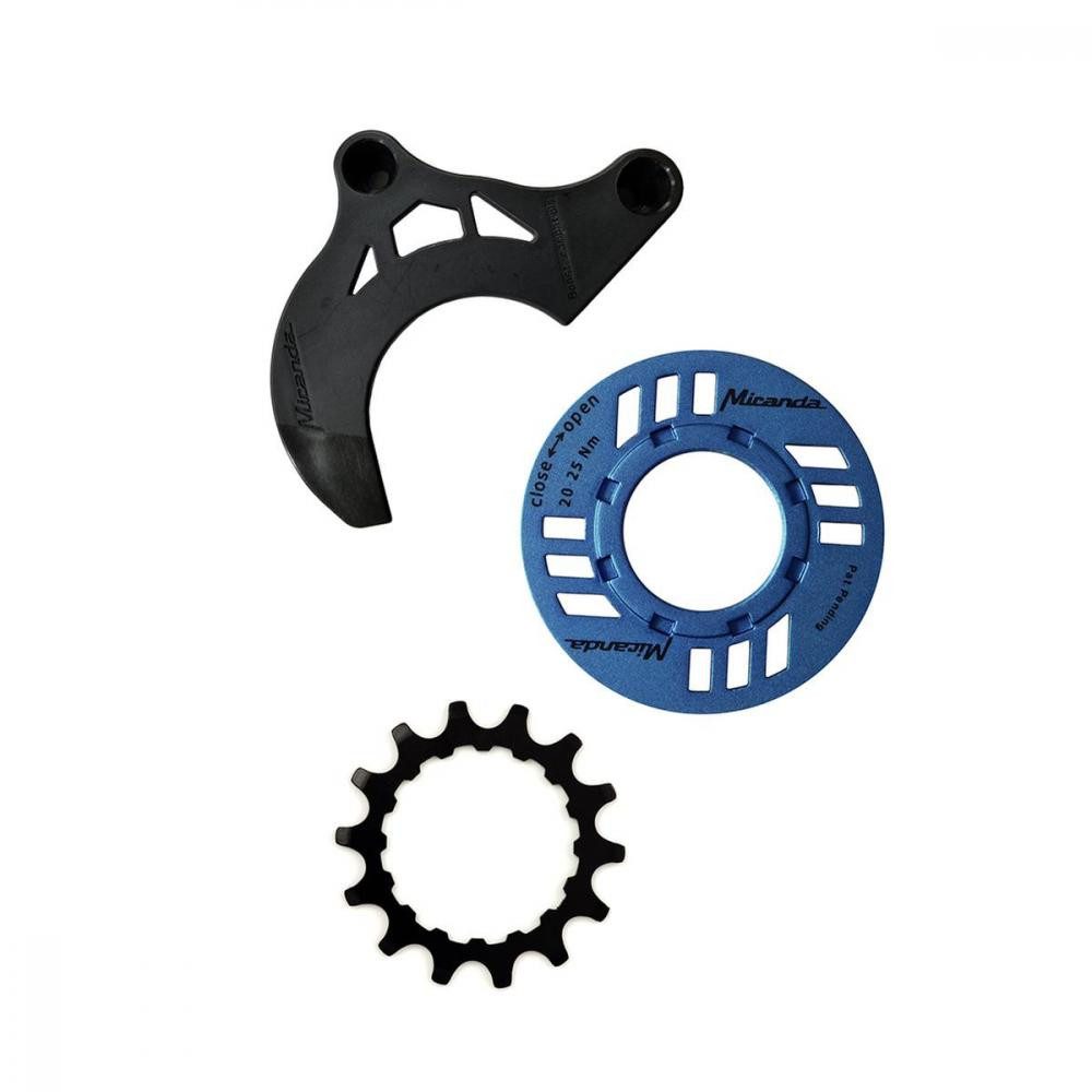 Miranda Kettenschutz Miranda Kettenschutz-Set für E-Bike 14 Zähne blau - leiser, sauberer A
