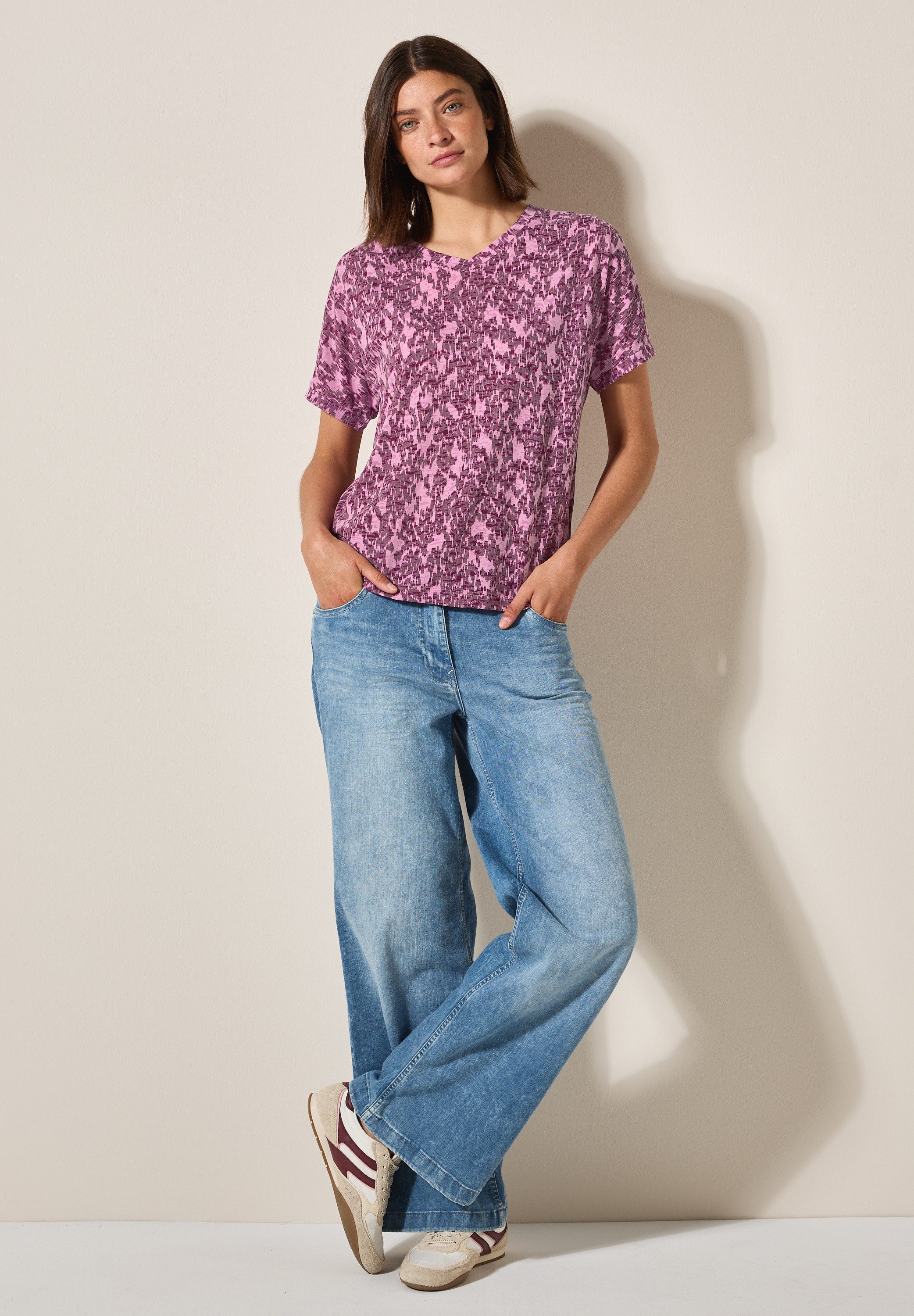 CECIL T-Shirt mit V-Ausschnitt