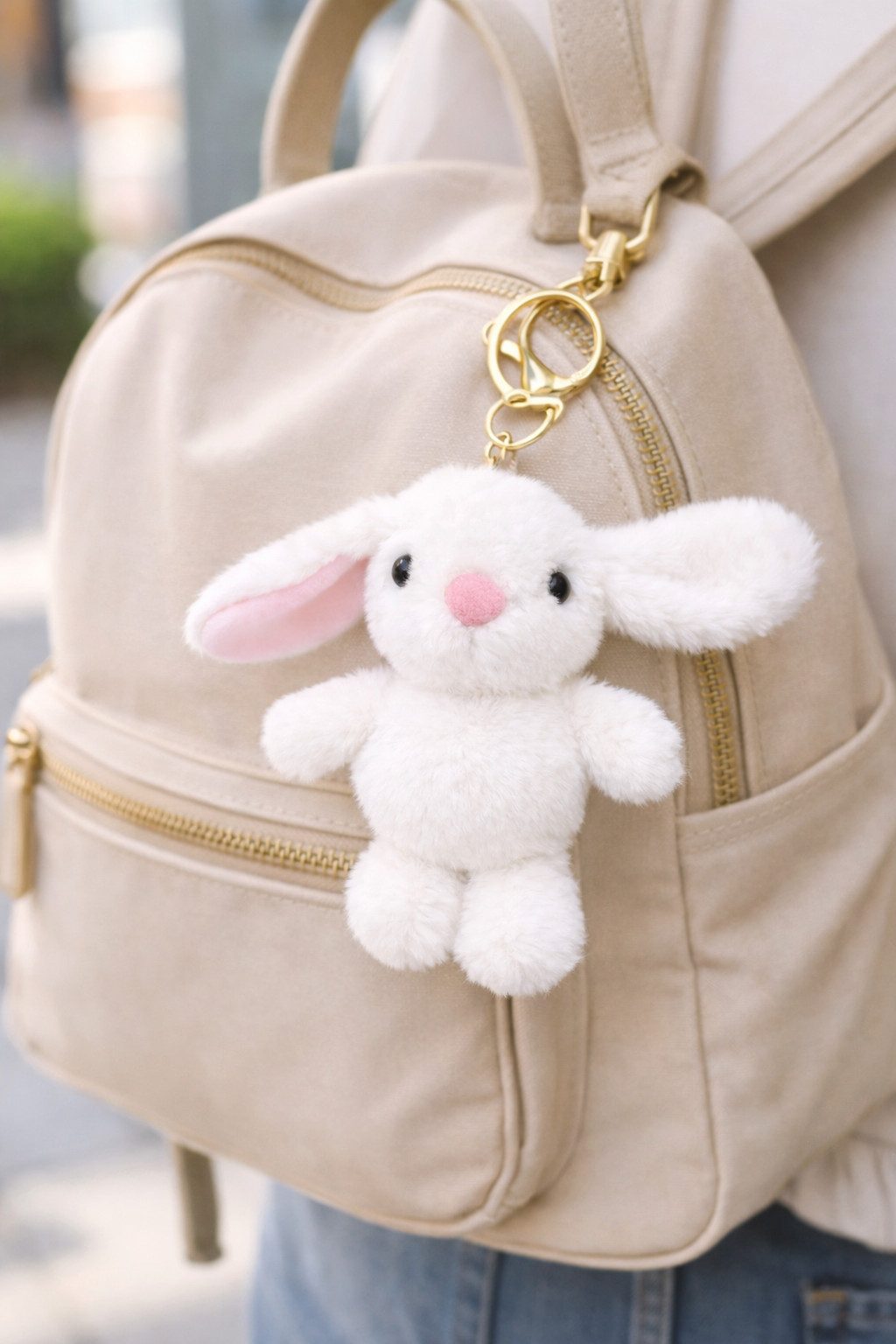 soma Schlüsselanhänger Plüsch Hase Schlüsselanhänger 13cm Weicher Kuschelhase mit Metallring (Set, 1-tlg., Geschenk-Set), Taschenanhänger&Rucksack-Accessoire Geschenkidee für Kinder&Erwachsene