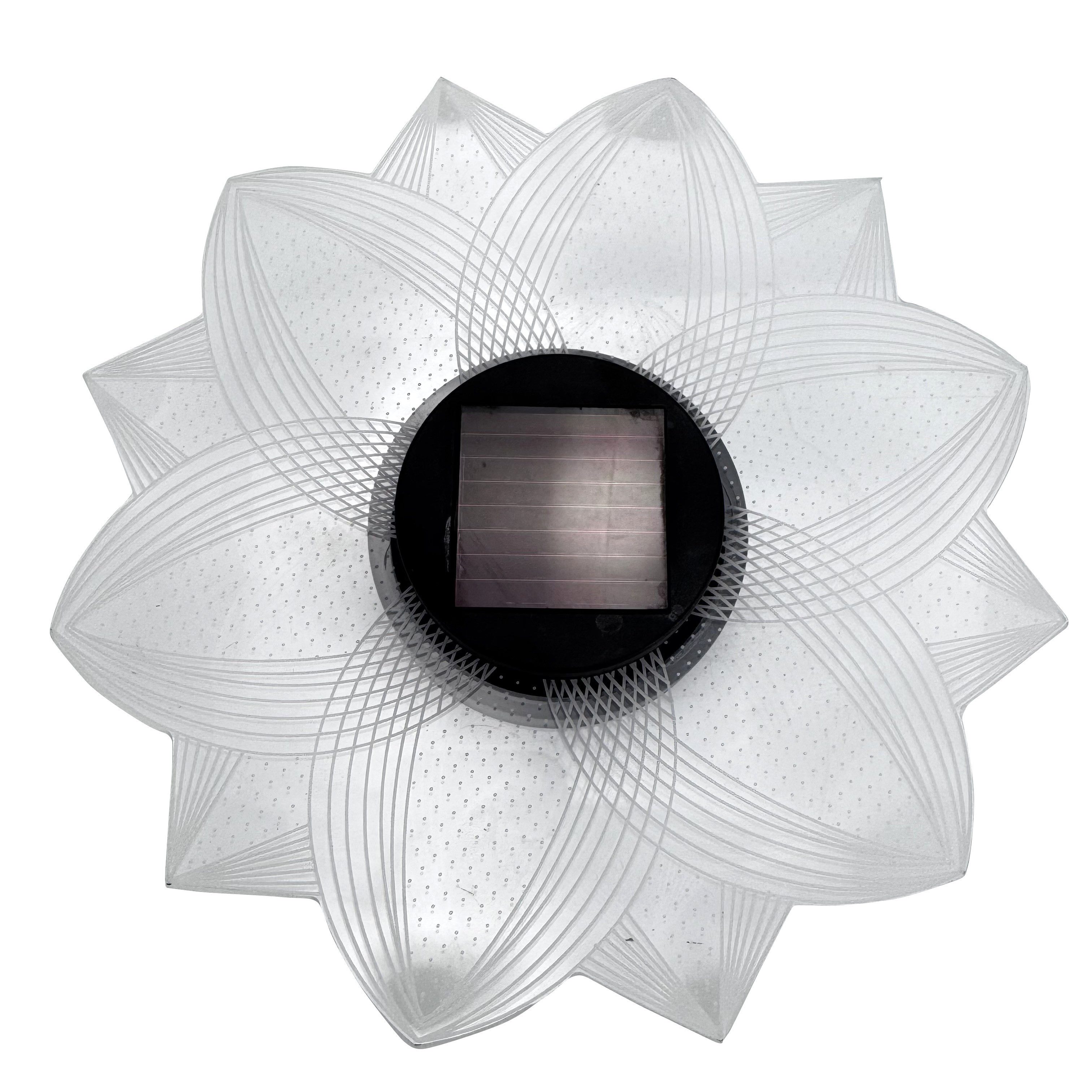 Online-Fuchs LED Solarleuchte - 2er Set Blumenblüten aus Acrylglas mit LED Beleuchtung für außen, faszinierende Lichtspiele, warmweiß oder seichter Farbwechsel  – Bild 4 von 5
