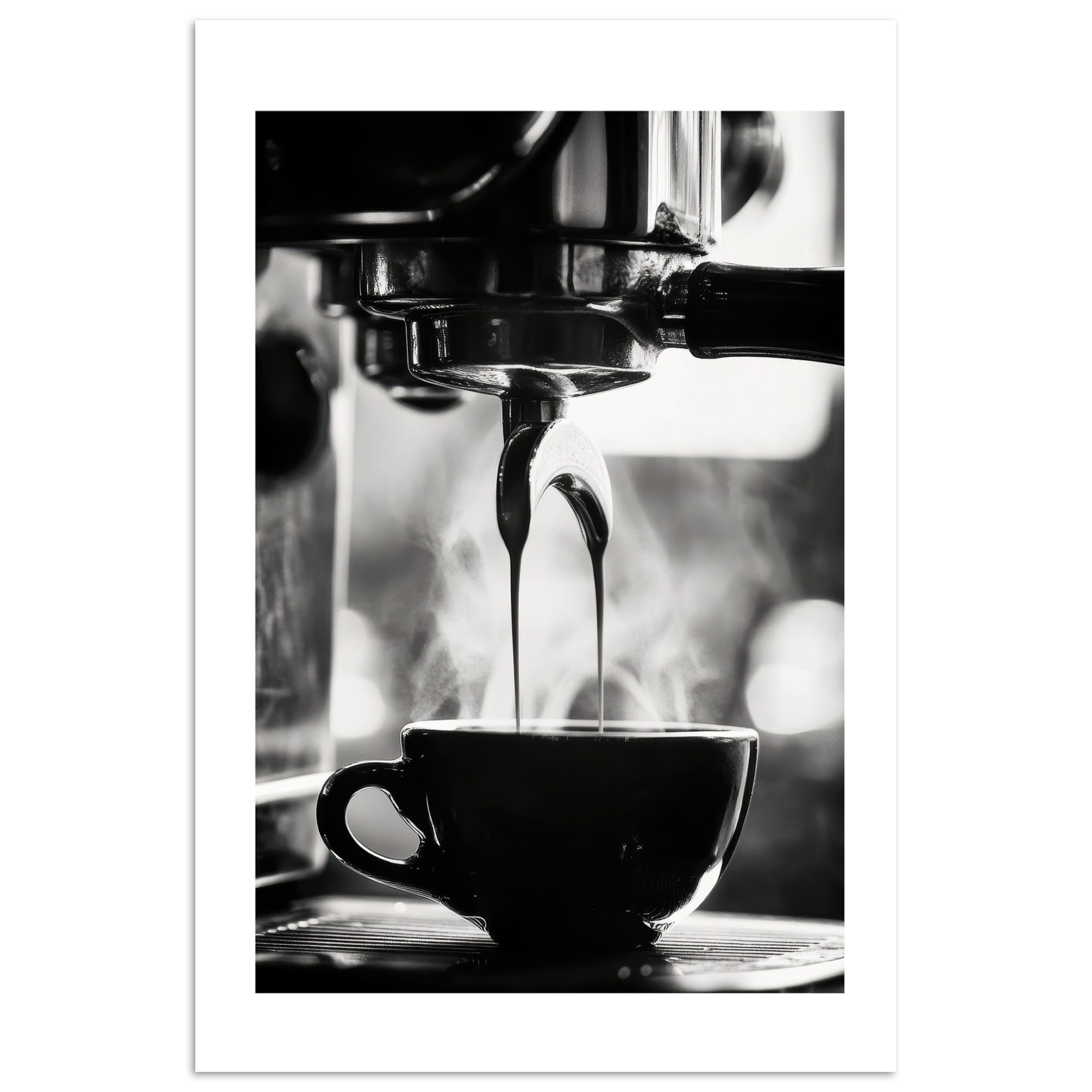 MuchoWow Poster Kaffee - Espresso - Kaffeemaschine - Tasse, (1 St), Poster ohne Rahmen, Wandbild, Wandposter, 20x30 cm