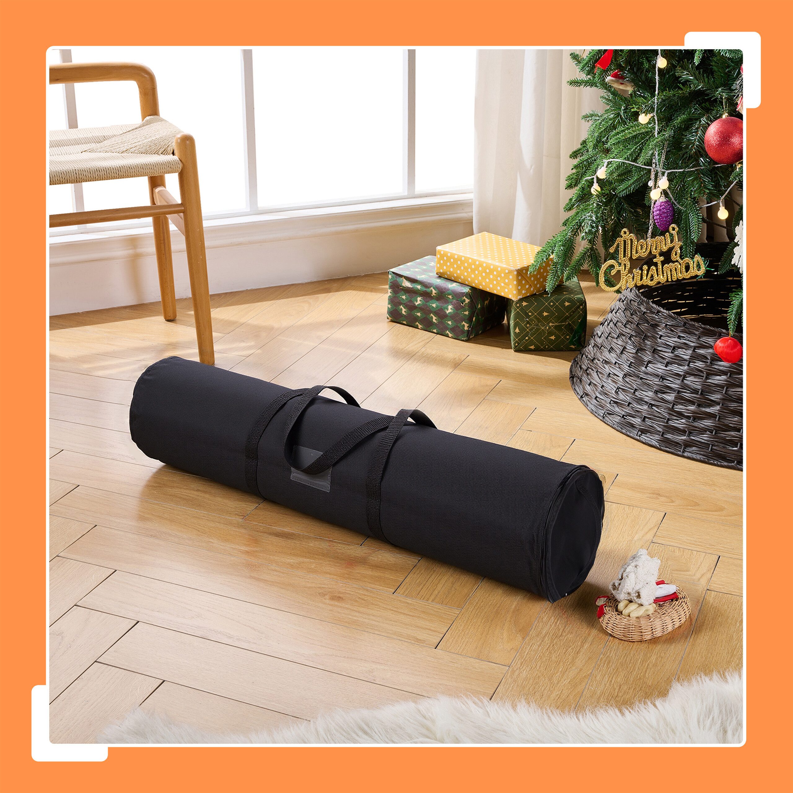 relaxdays Aufbewahrungsbox Geschenkpapier Aufbewahrung 2er Set, schwarz