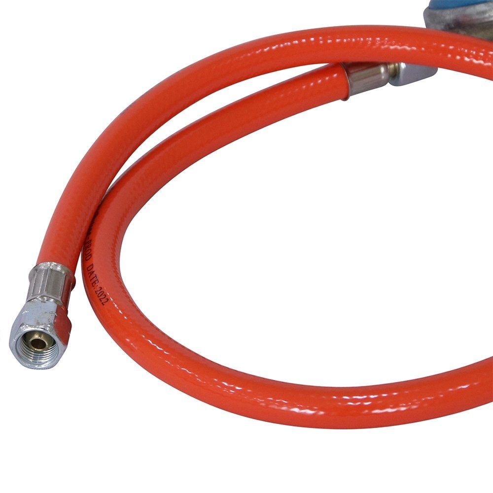 Feel2Home Gasgrill Gas Schlauch + Druckminderer inkl. Manometer Gasregler Propan Butan, Inkl. Manometer