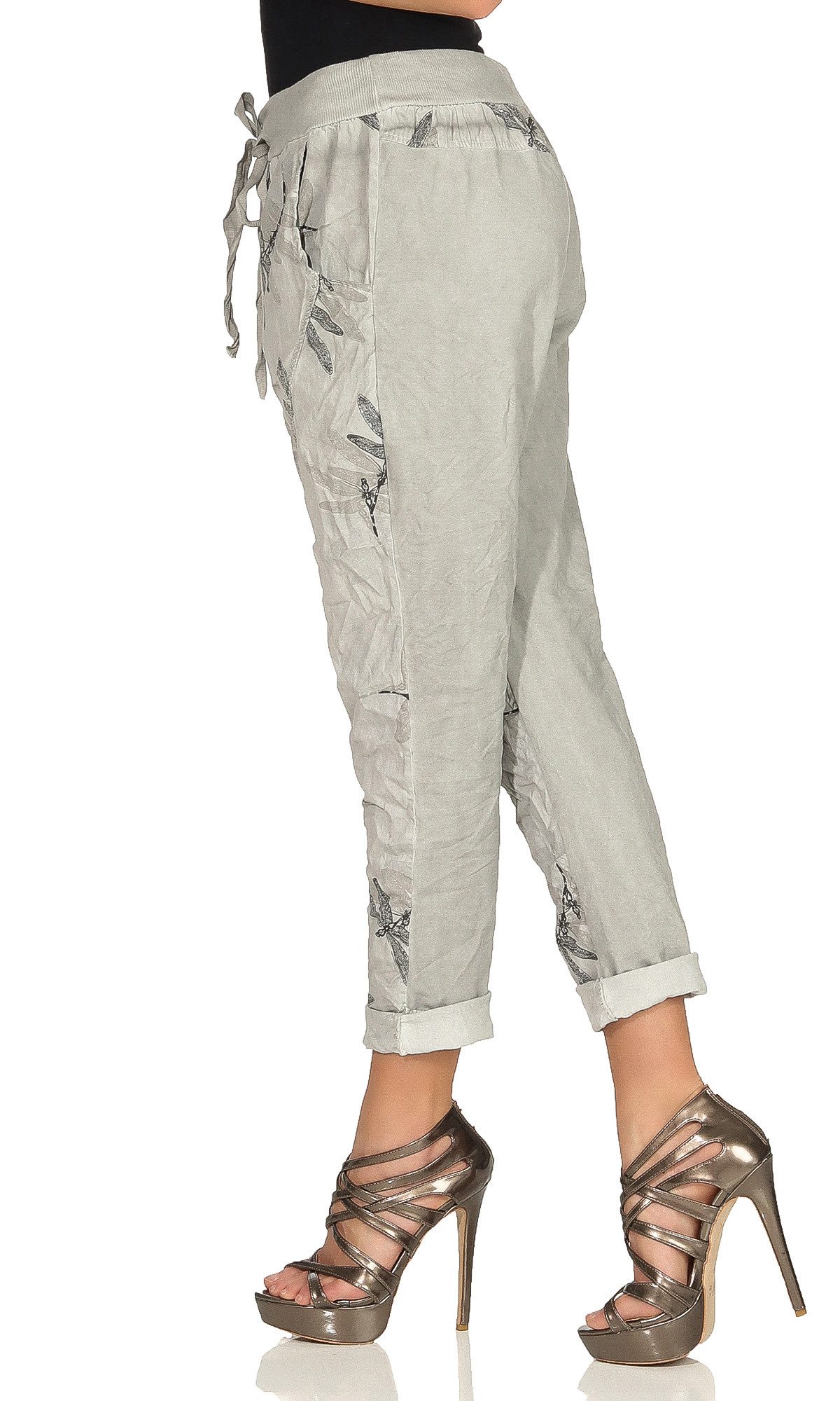 Mississhop Chinohose Trendige Jogger-Hose mit Print günstig online kaufen