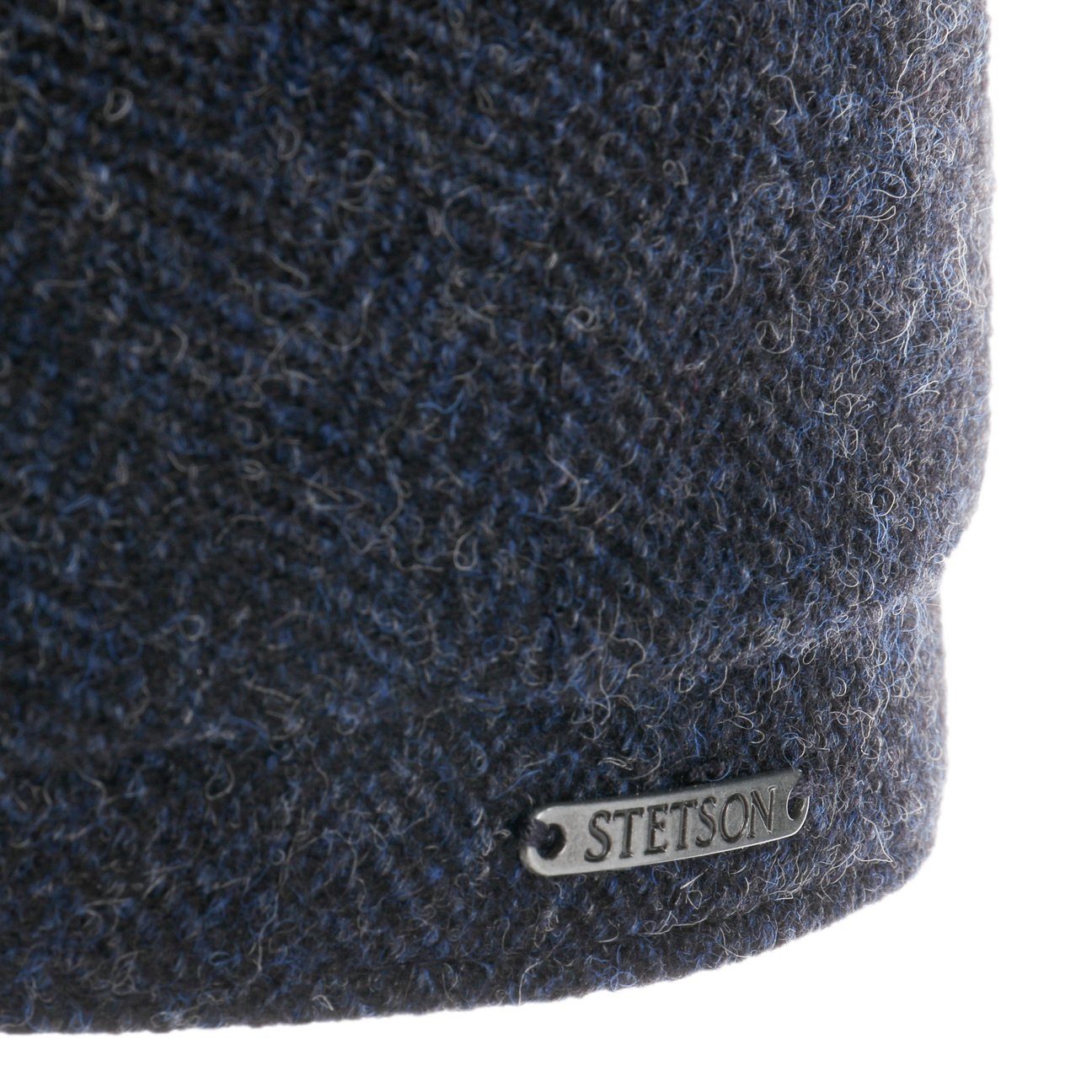 (1-St) Cap Schirm Stetson Flatcap mit Flat schwarz-blau