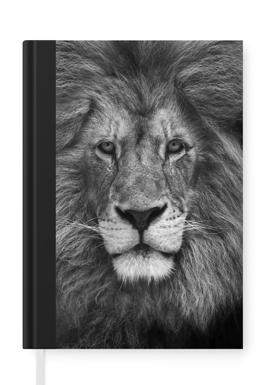 MuchoWow Notizbuch Persischer Löwe auf schwarzem Hintergrund, Journal, Merkzettel, Tagebuch, Notizheft, A5, 98 Seiten, Haushaltsbuch