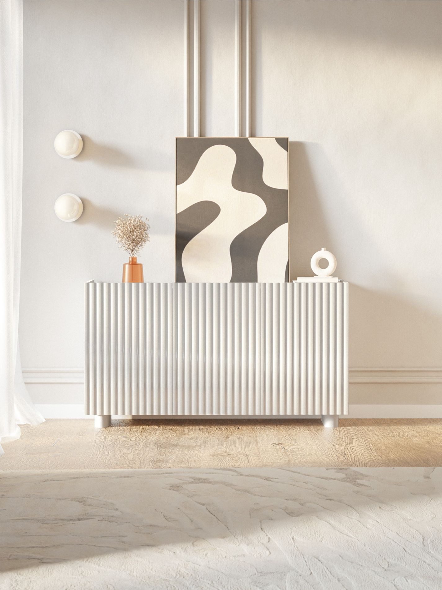 Selsey Sideboard FIORRA, Sideboard mit geriffelten günstig online kaufen