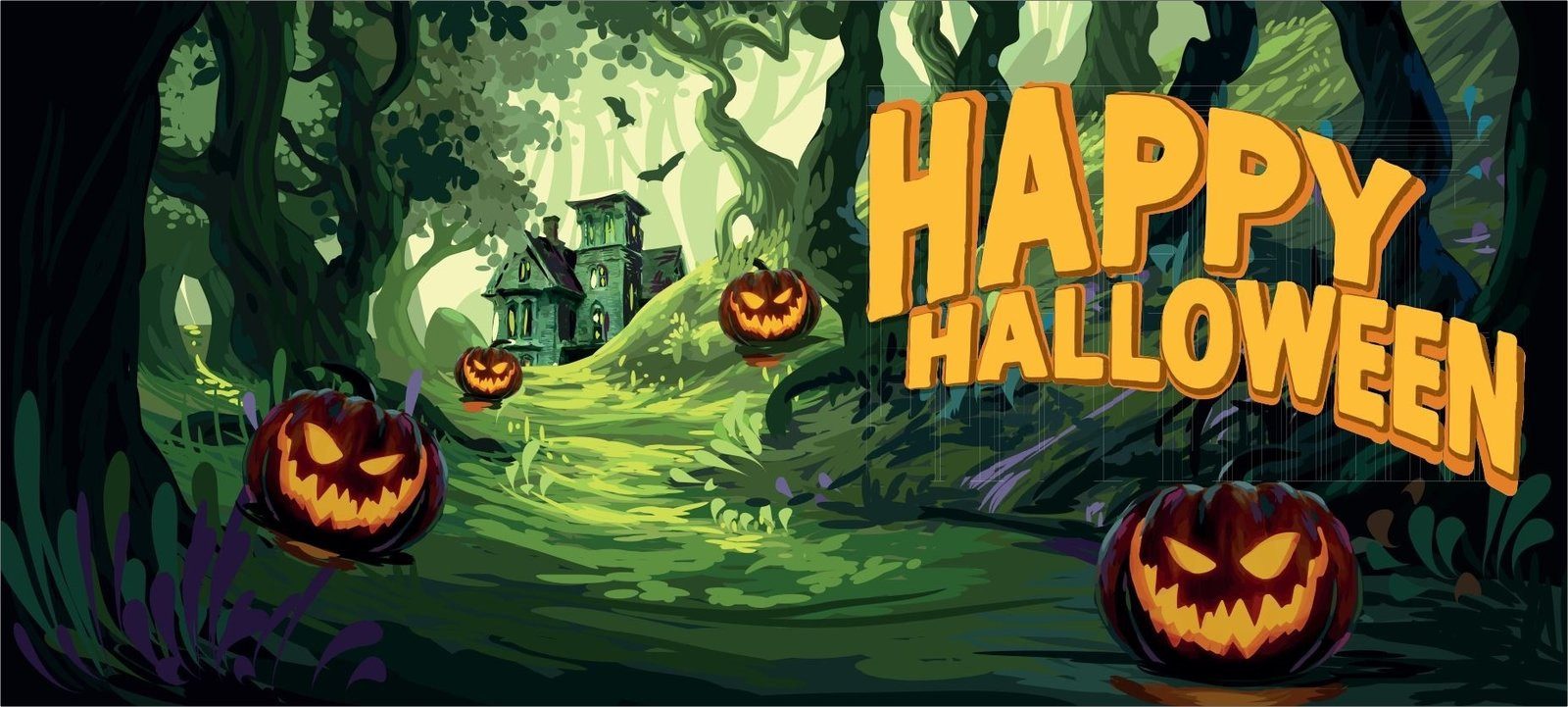 EUROPALMS Fahne Halloween Banner, 400x180cm, verschiedene Motive