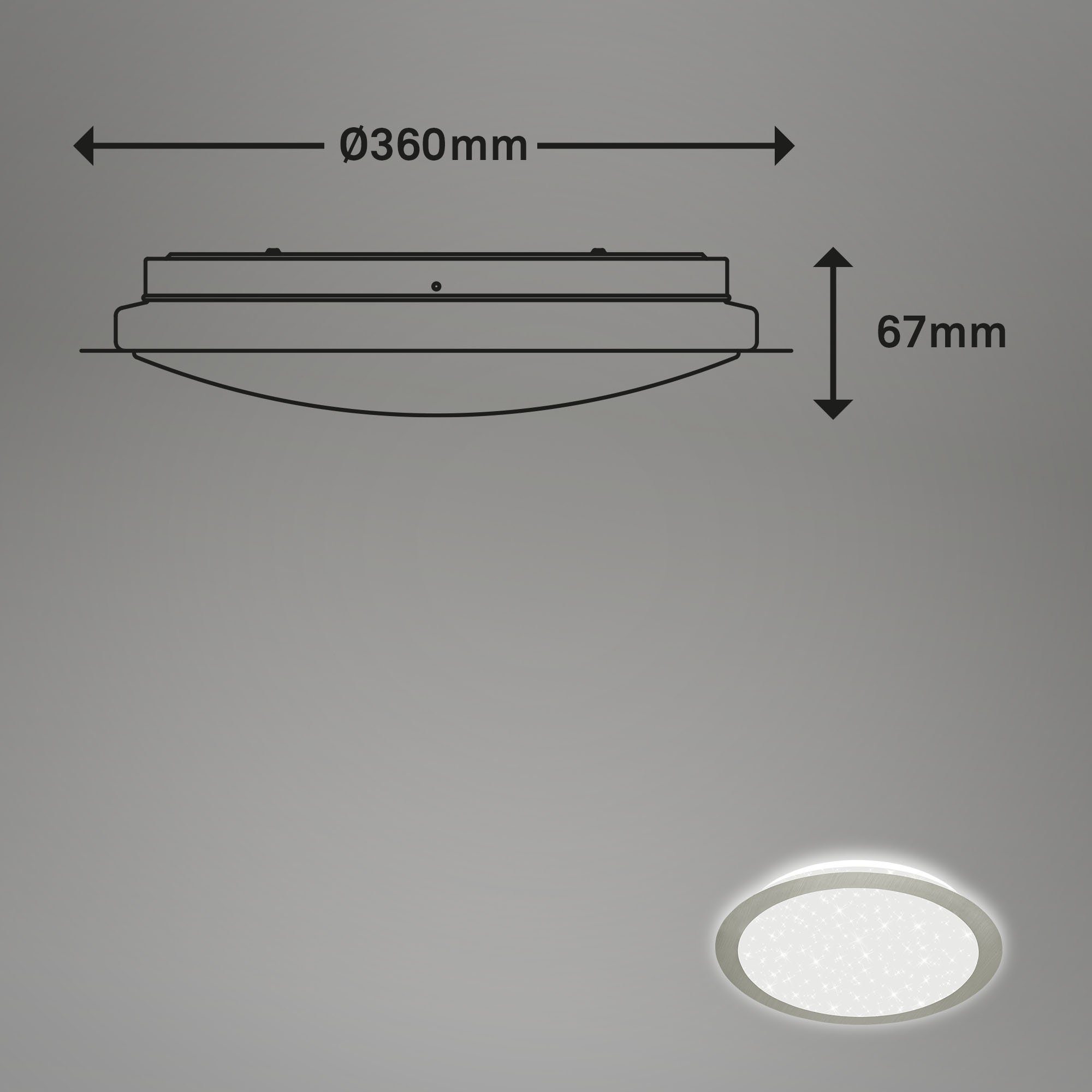 3089-012, fest Leuchten LED verbaut Deckenleuchte Briloner LED