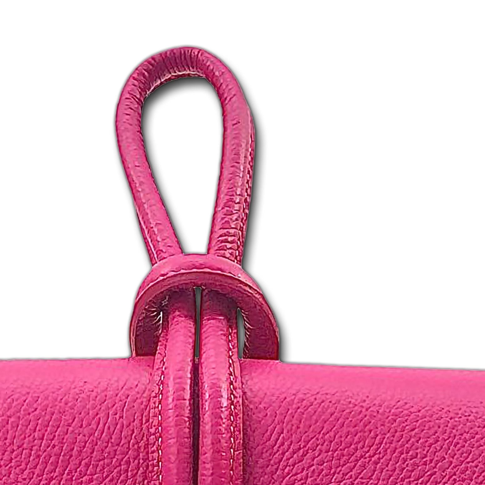 FLORENCE Umhängetasche Florence Clutch Echtleder Tasche fuchsia (Abendtasche), Damen Abendtasche, Umhängetasche Leder, fuchsia, pink ca. 23x13cm hoch