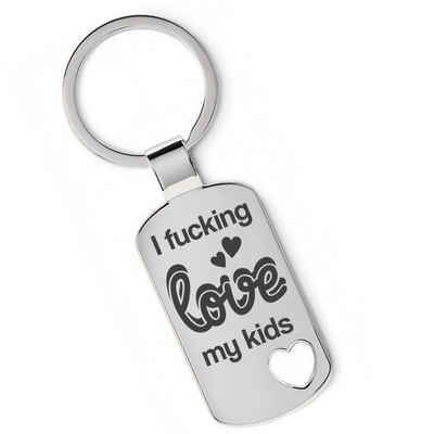 Lieblingsmensch Schlüsselanhänger I love my kids - ein tolles Geschenk & Glücksbringer (Schlüsselanhänger mit Gravur, inklusive Schlüsselring), Robuste und filigrane Lasergravur