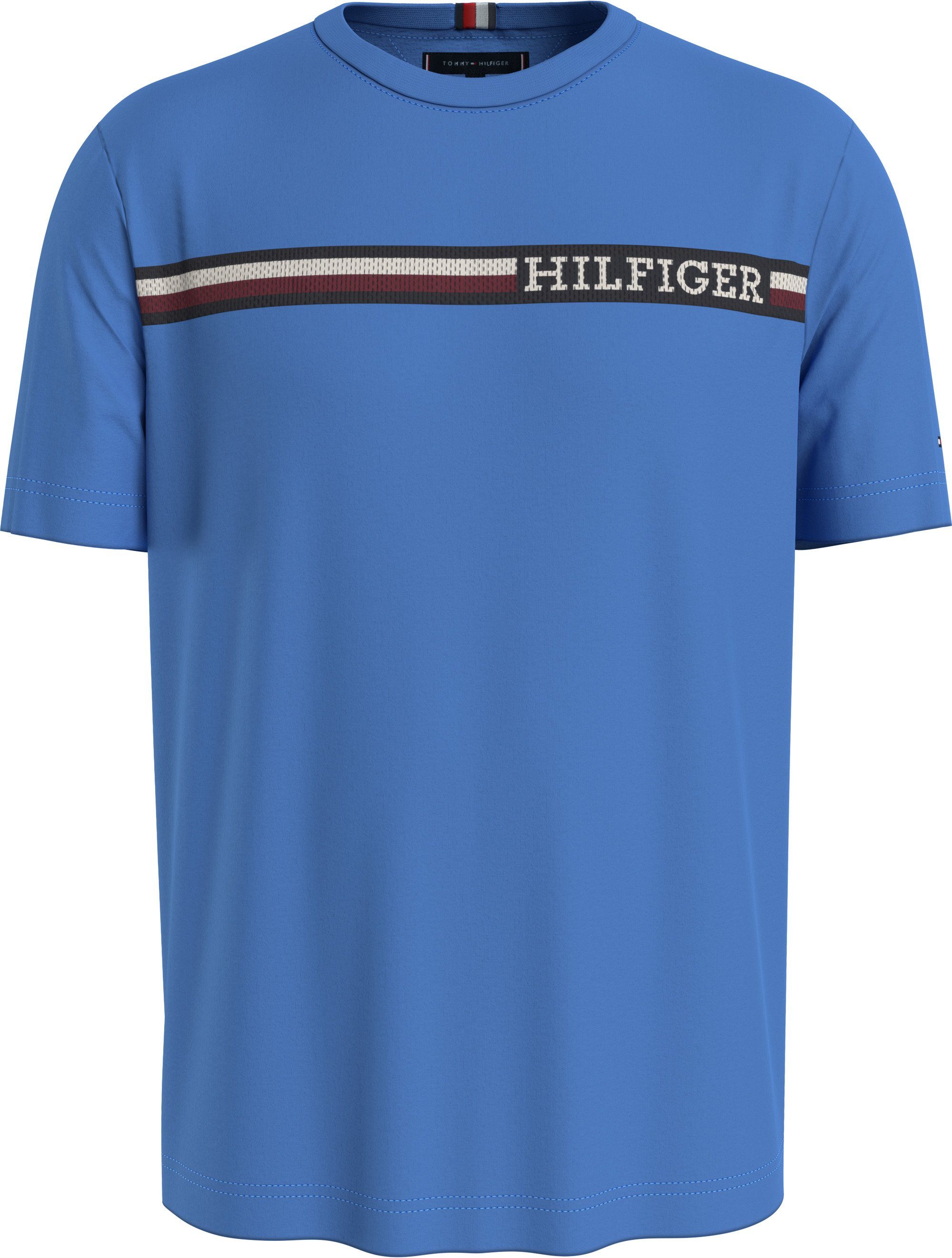 Tommy Hilfiger T-Shirt MONOTYPE CHEST STRIPE TEE mit Markenlogo Blue Spell