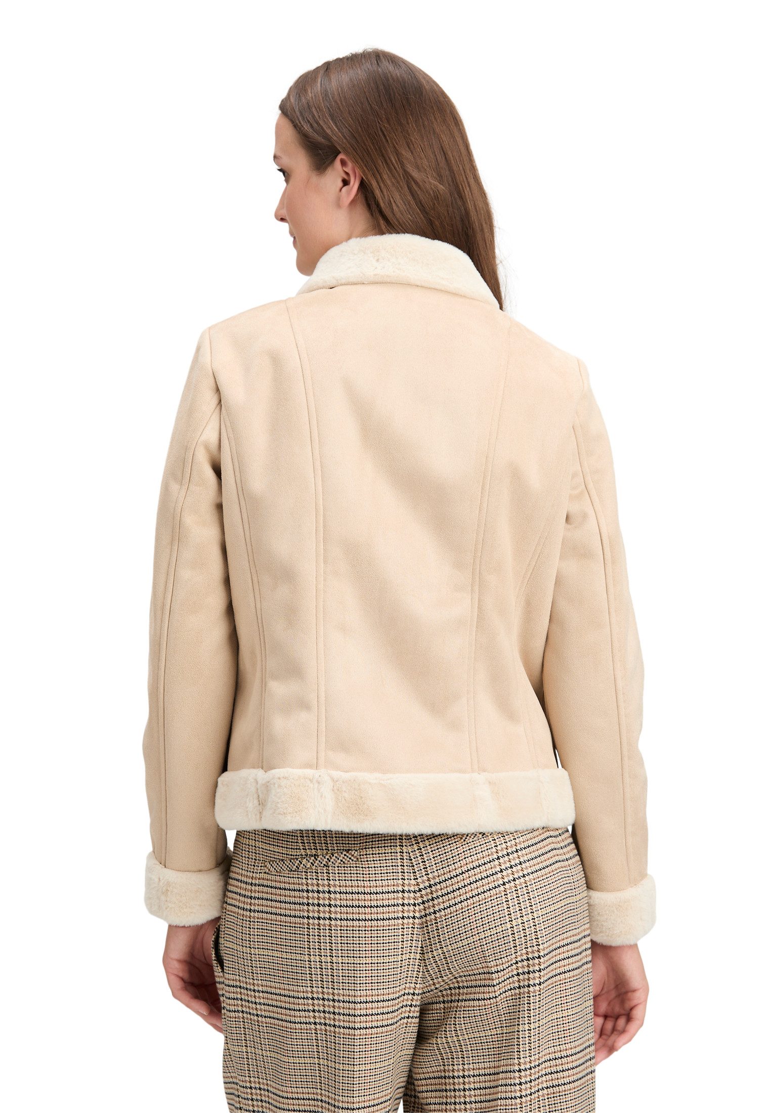 Cartoon Jackenblazer Damen mit Kunstfellkragen